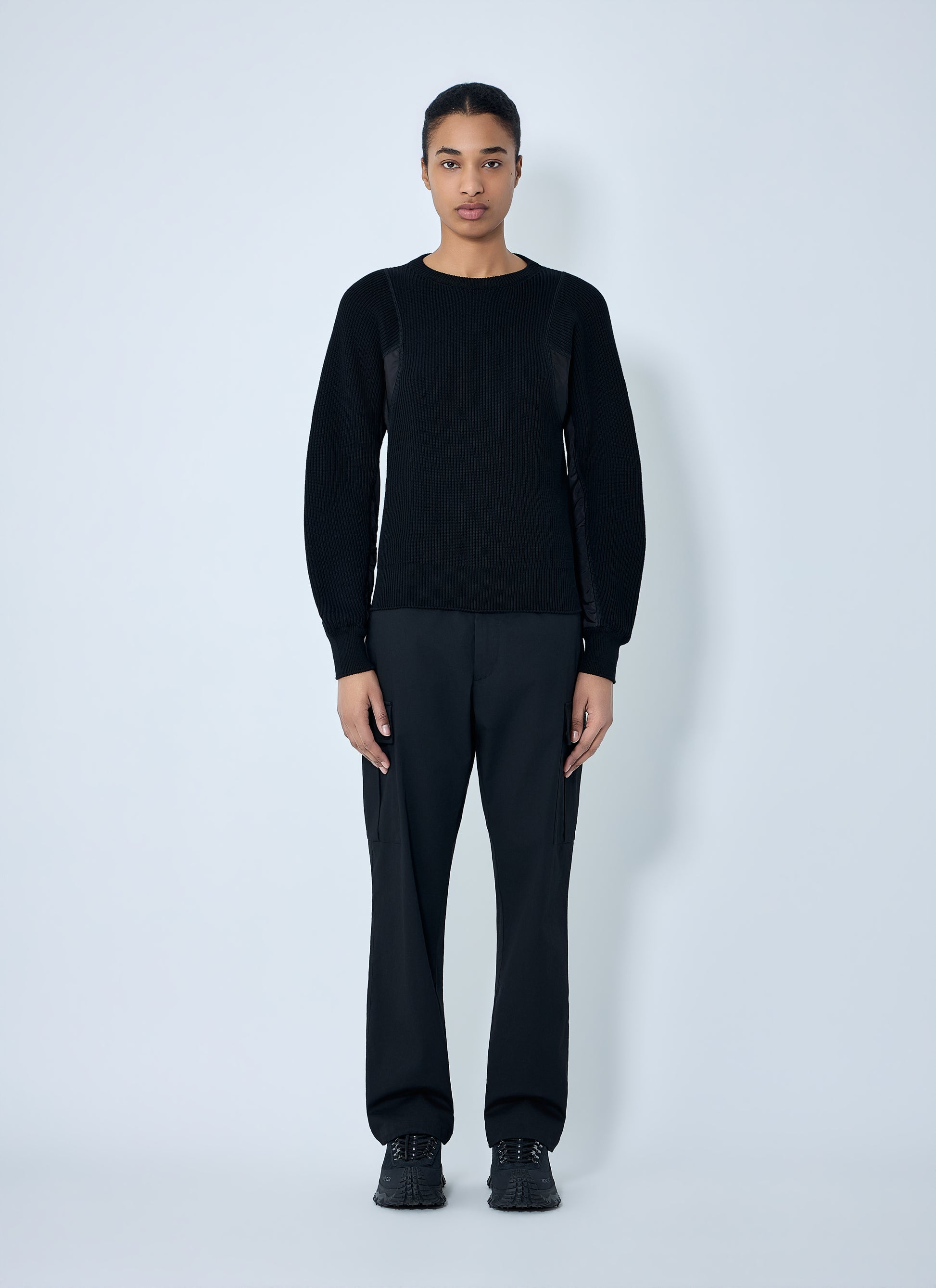 Moncler Women Ribbed Knit Sweater With Contrast Panels MONCLER