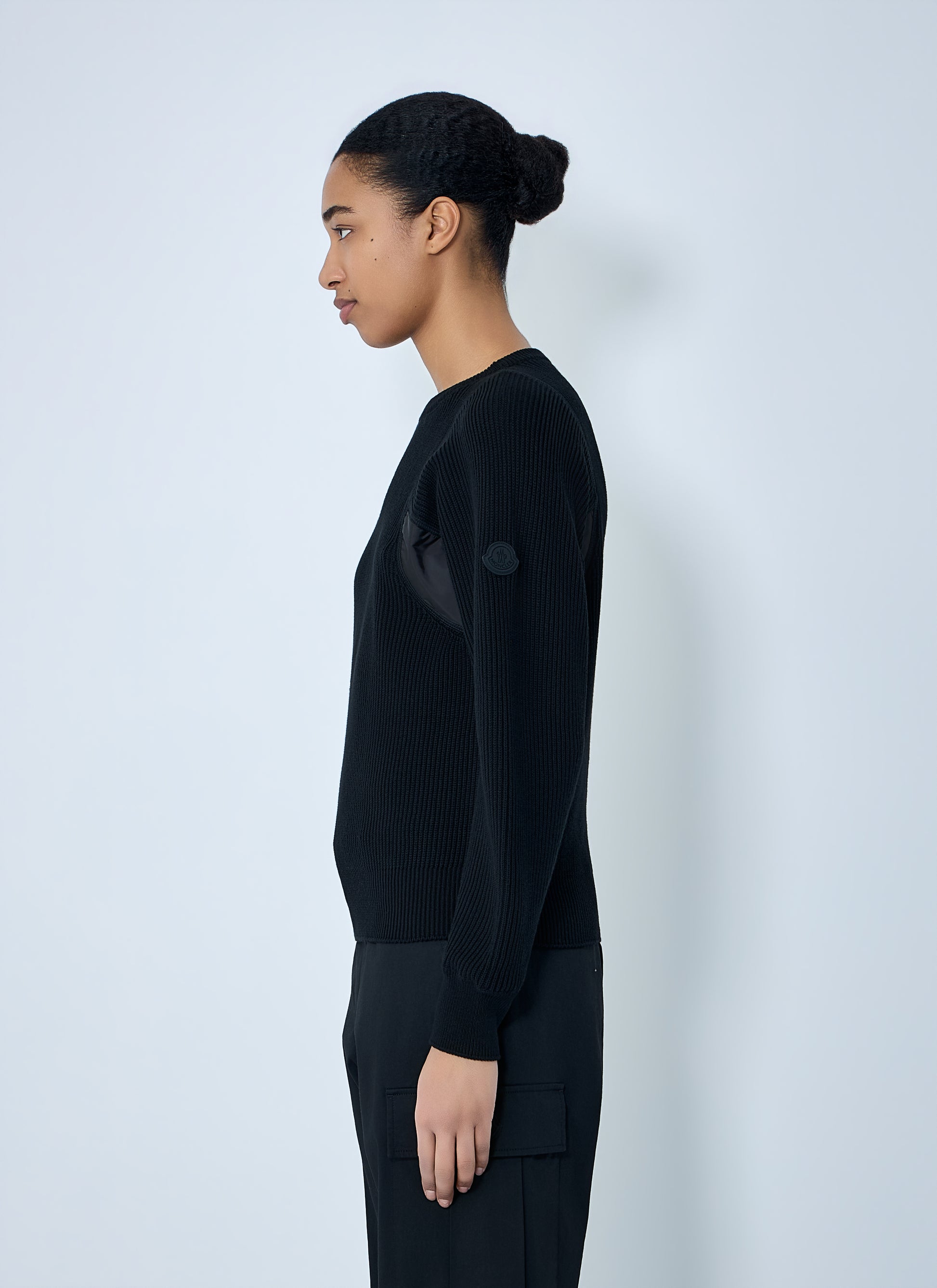 Moncler Women Ribbed Knit Sweater With Contrast Panels MONCLER