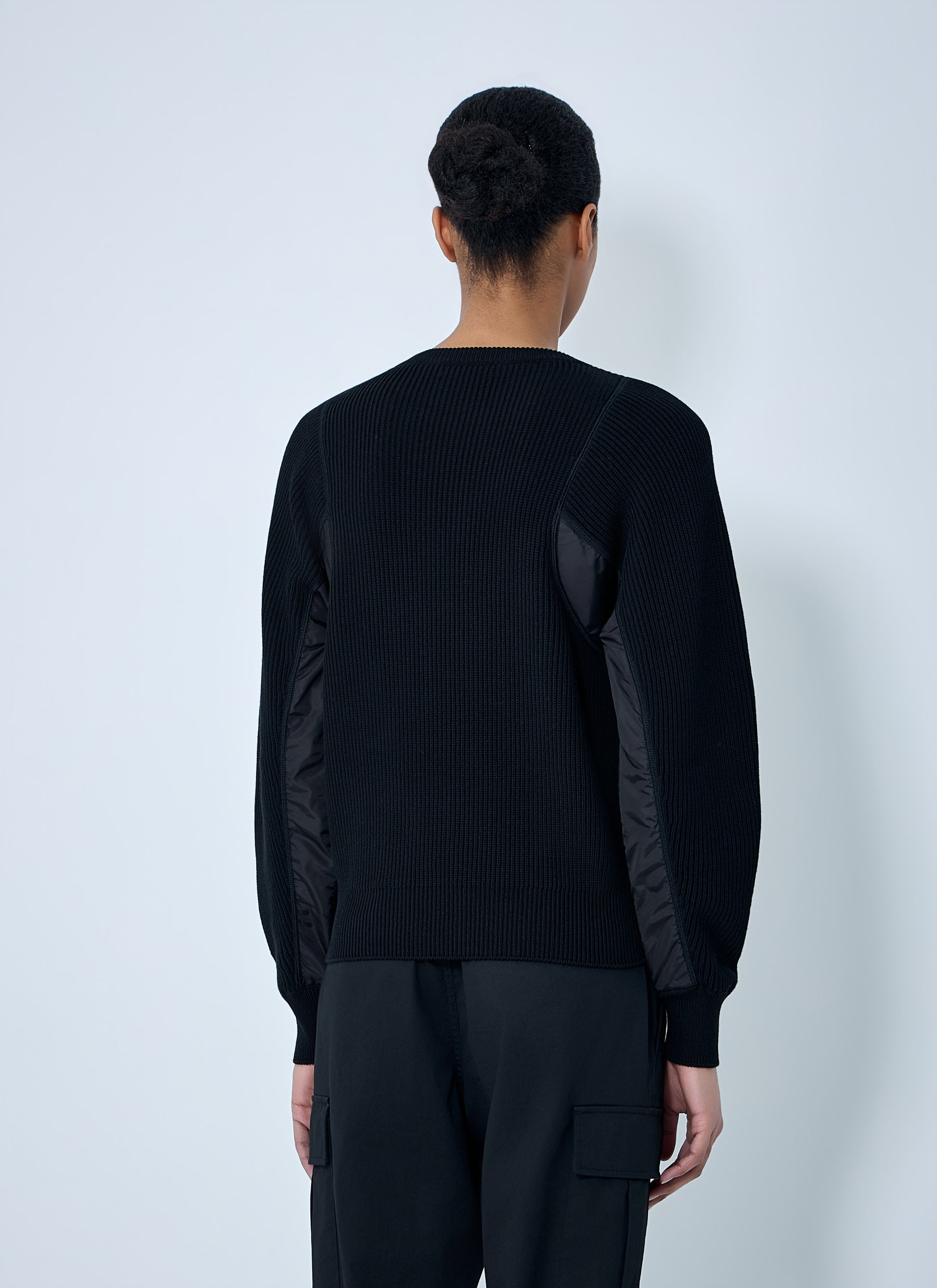 Moncler Women Ribbed Knit Sweater With Contrast Panels MONCLER