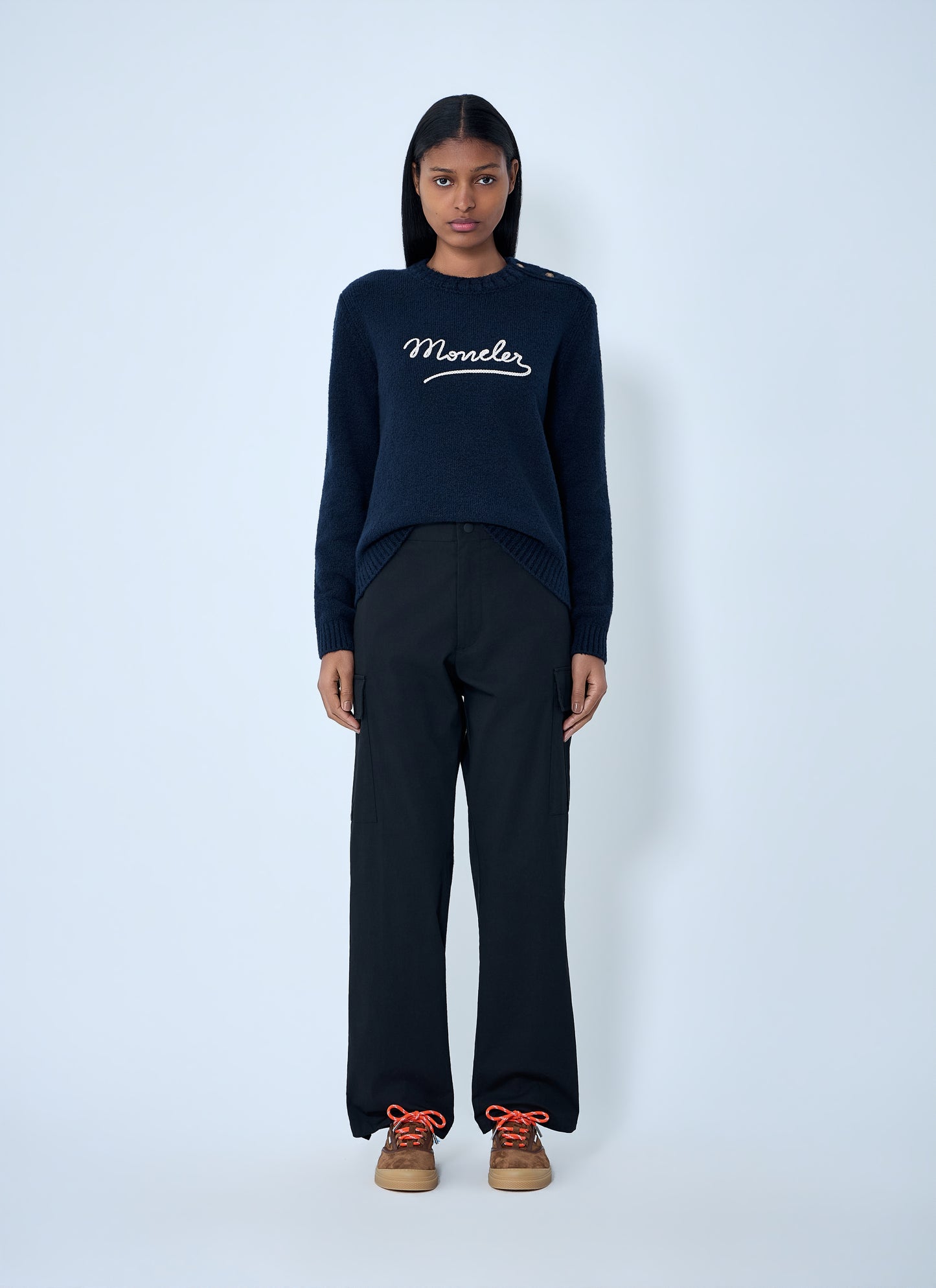 Moncler Women Embroidered Logo Wool Sweater MONCLER
