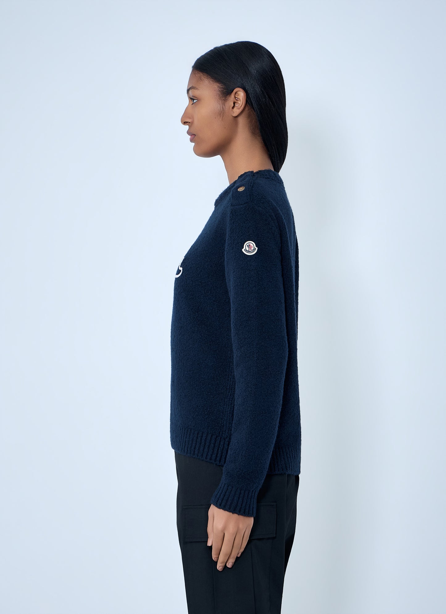 Moncler Women Embroidered Logo Wool Sweater MONCLER