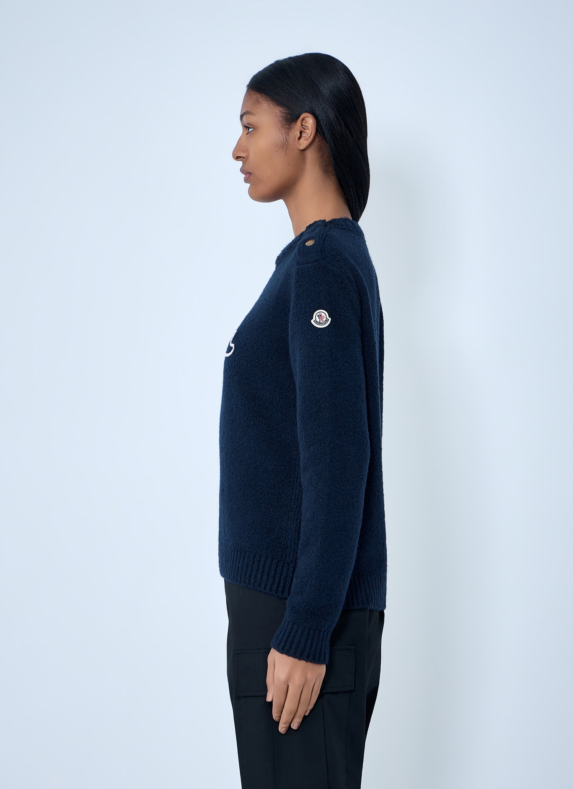 Moncler Women Embroidered Logo Wool Sweater MONCLER
