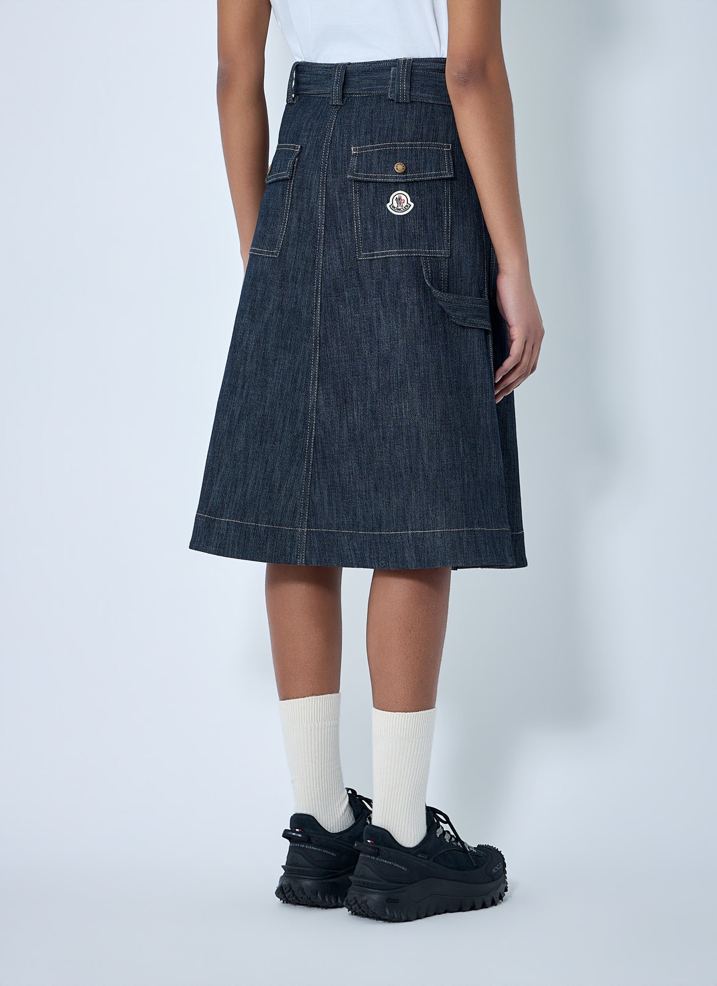 Moncler Women Button-Front Denim Midi Skirt MONCLER