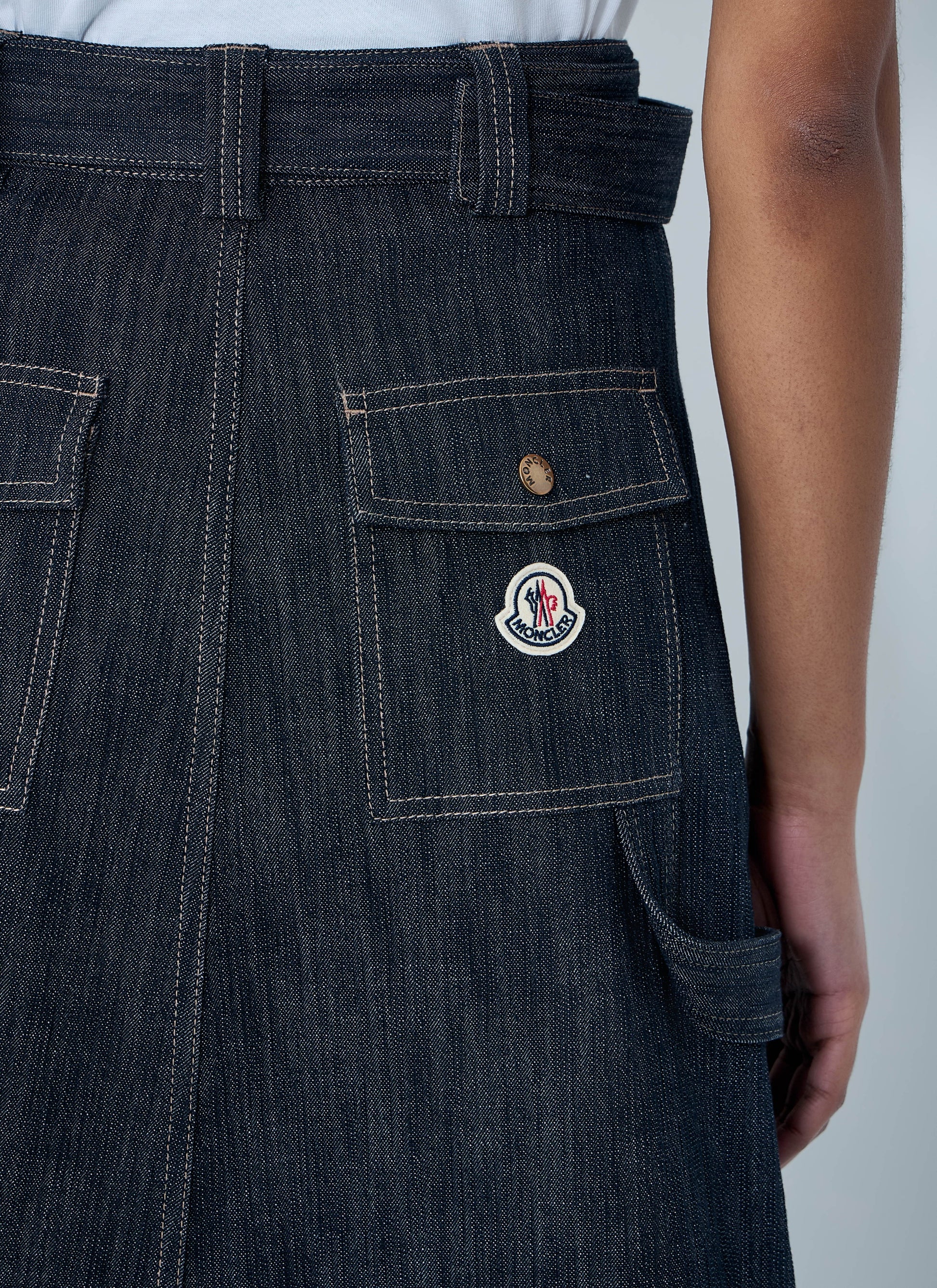 Moncler Women Button-Front Denim Midi Skirt MONCLER