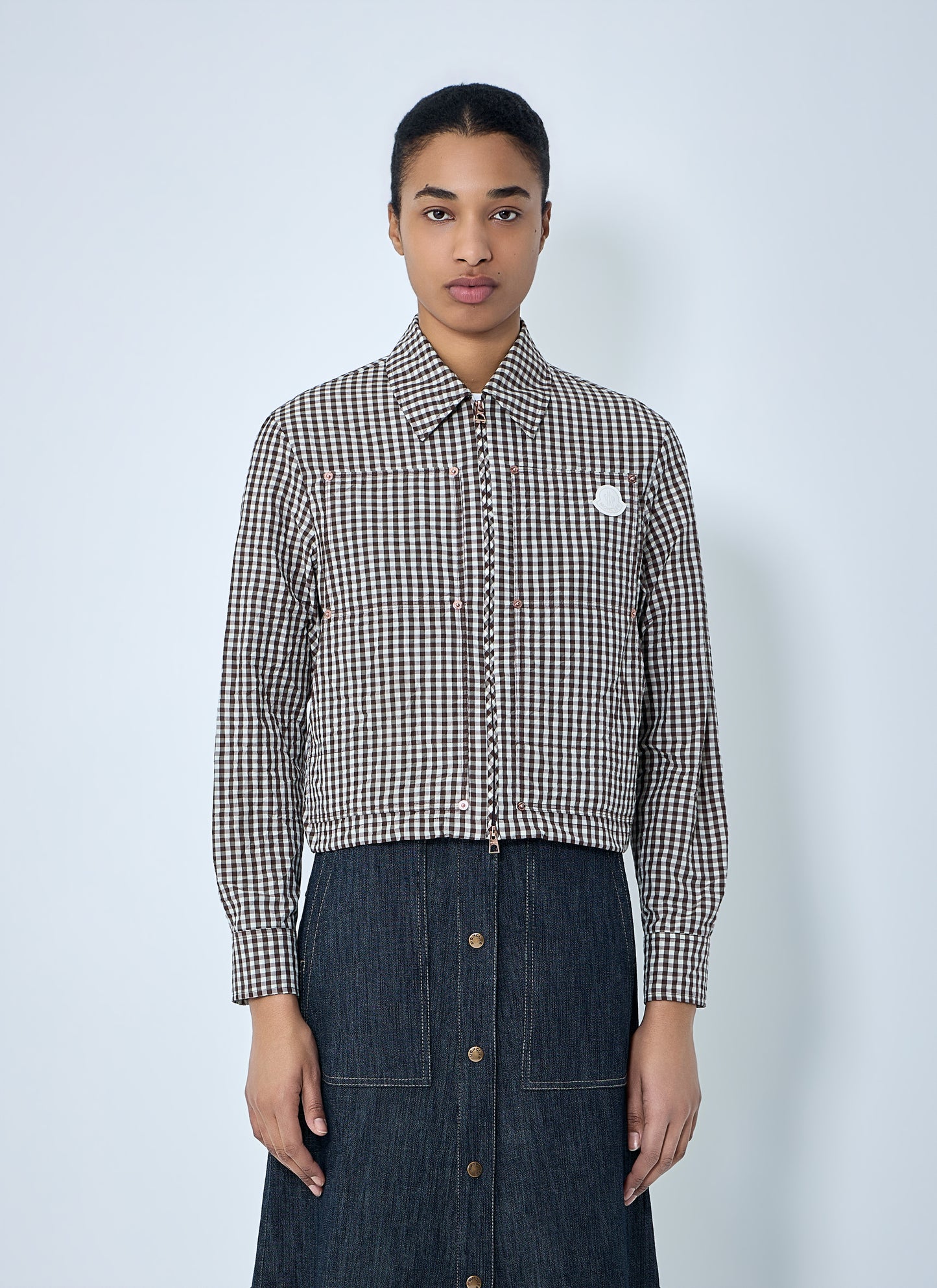 Moncler Women Gingham Check Shirt Jacket MONCLER