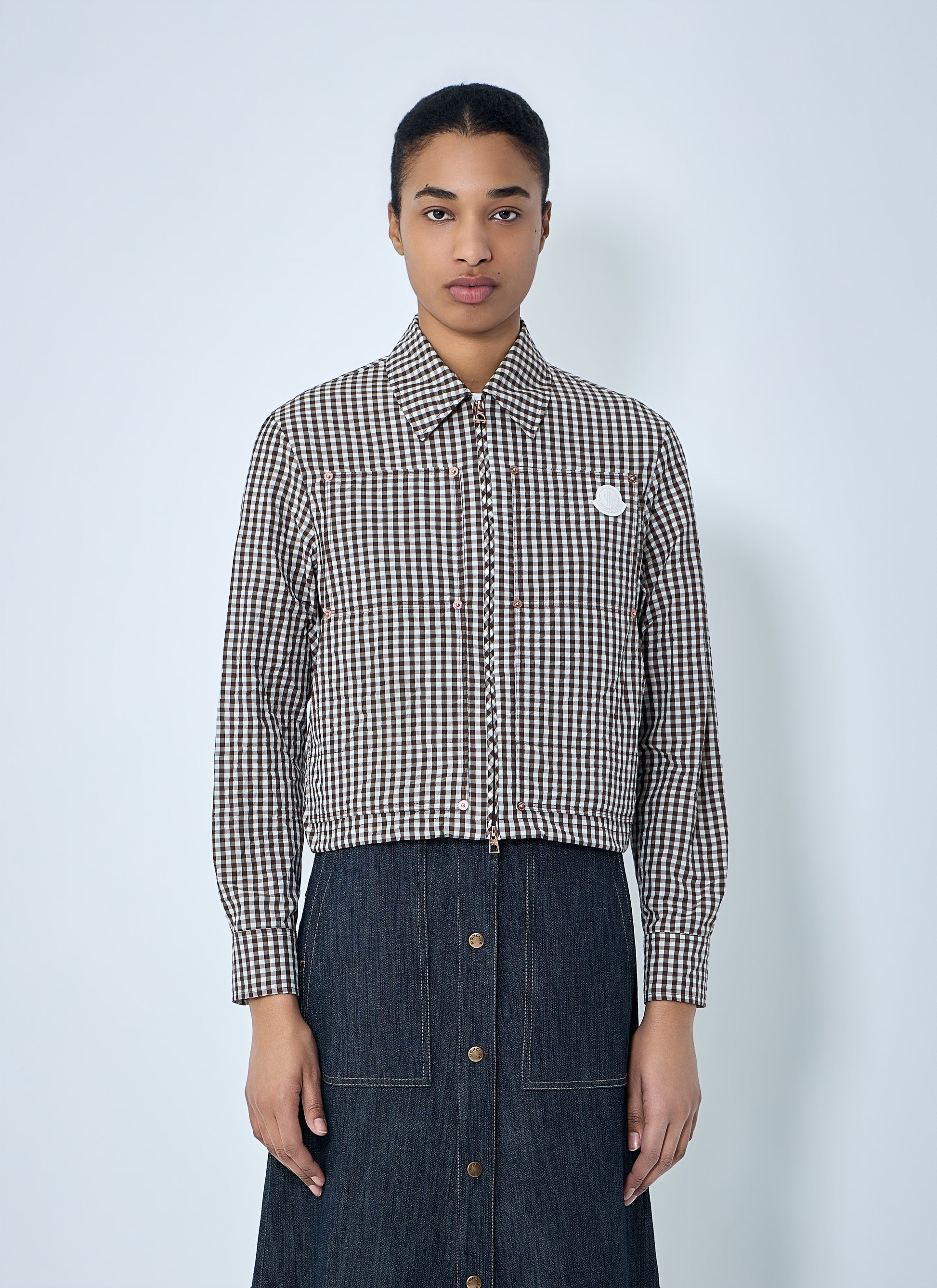Moncler Women Gingham Check Shirt Jacket MONCLER