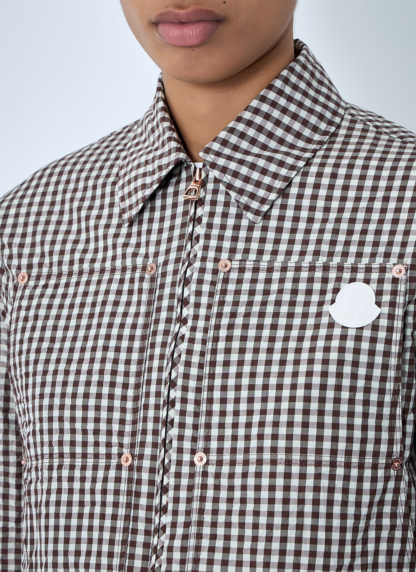Moncler Women Gingham Check Shirt Jacket MONCLER