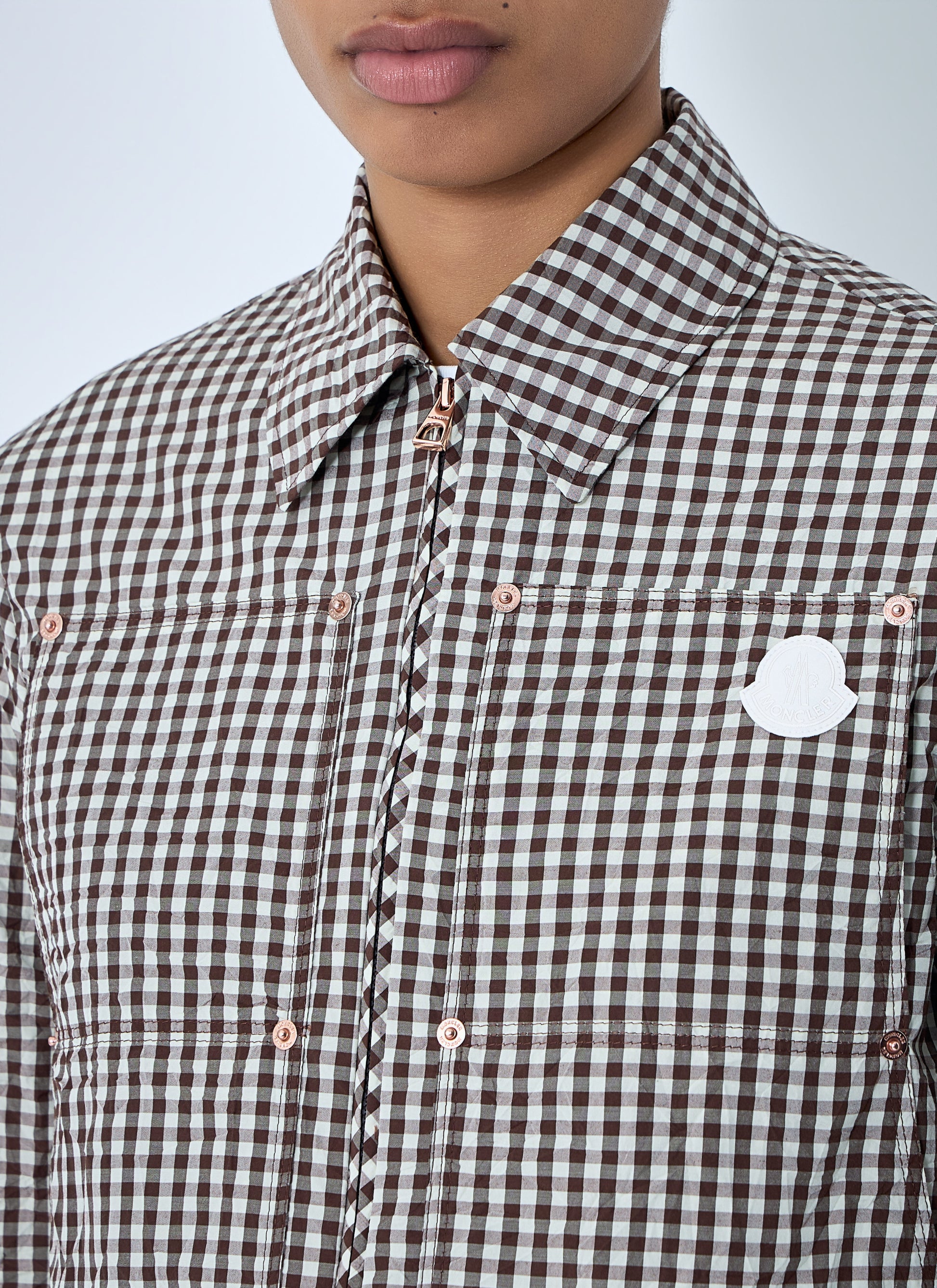 Moncler Women Gingham Check Shirt Jacket MONCLER