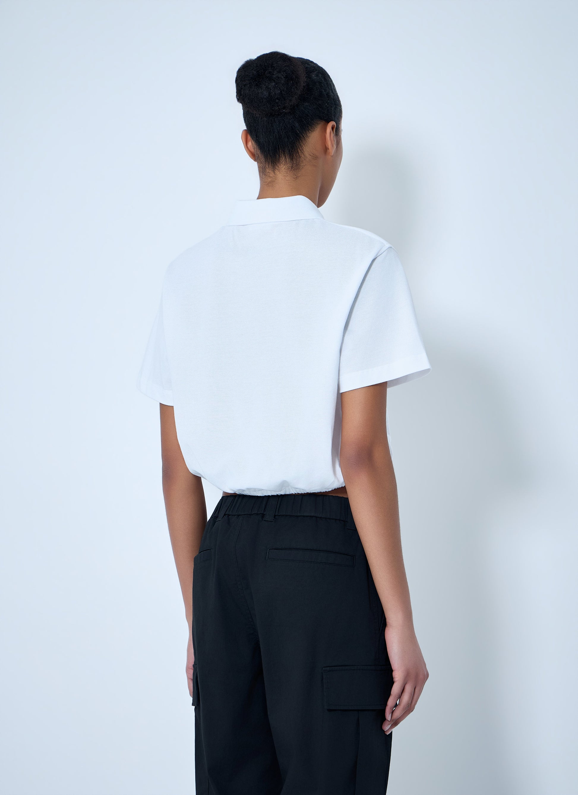 Moncler Women Cropped Drawstring Polo Shirt MONCLER