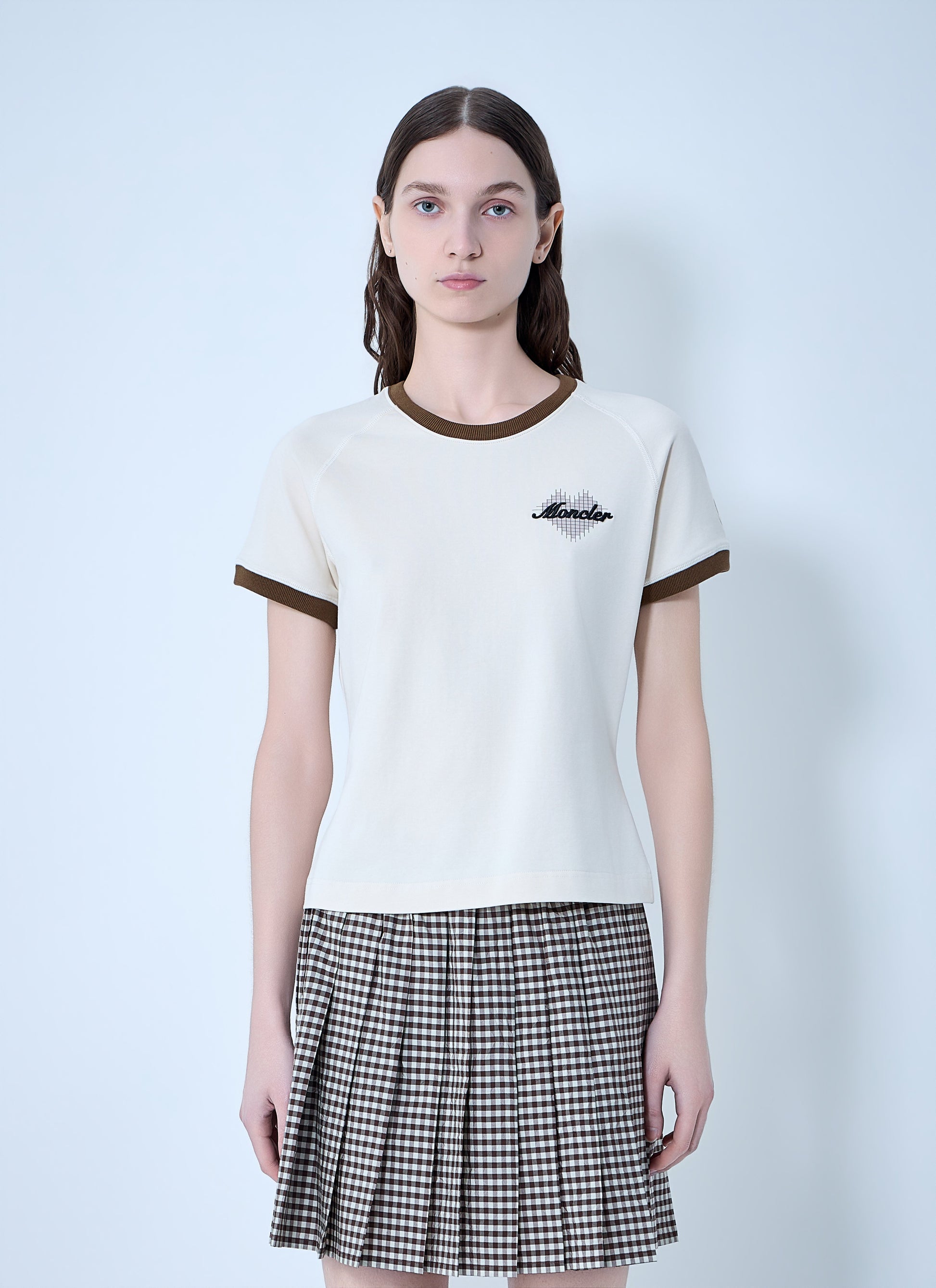 Moncler Women Ringer T-Shirt With Embroidered Detail MONCLER