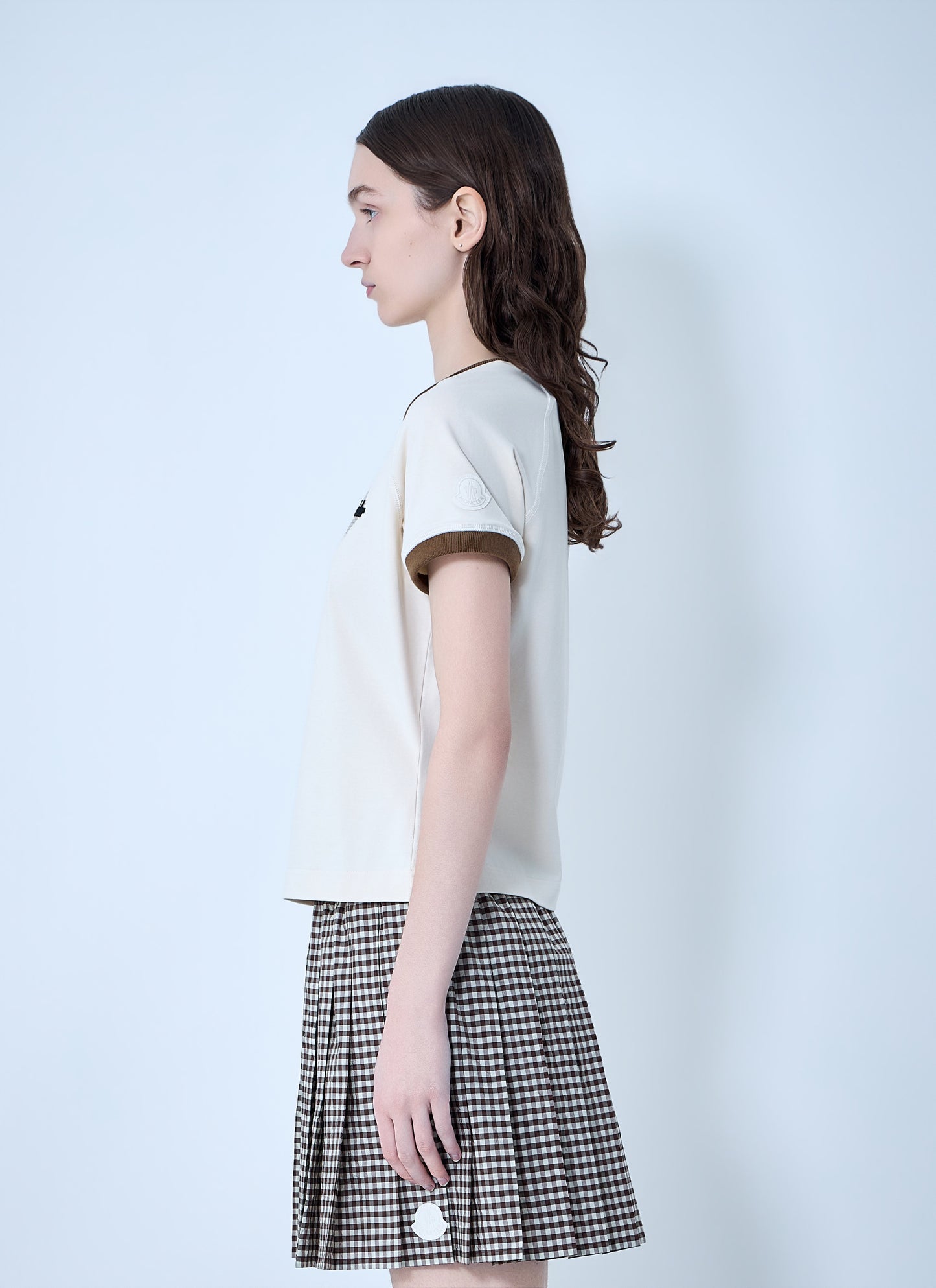Moncler Women Ringer T-Shirt With Embroidered Detail MONCLER