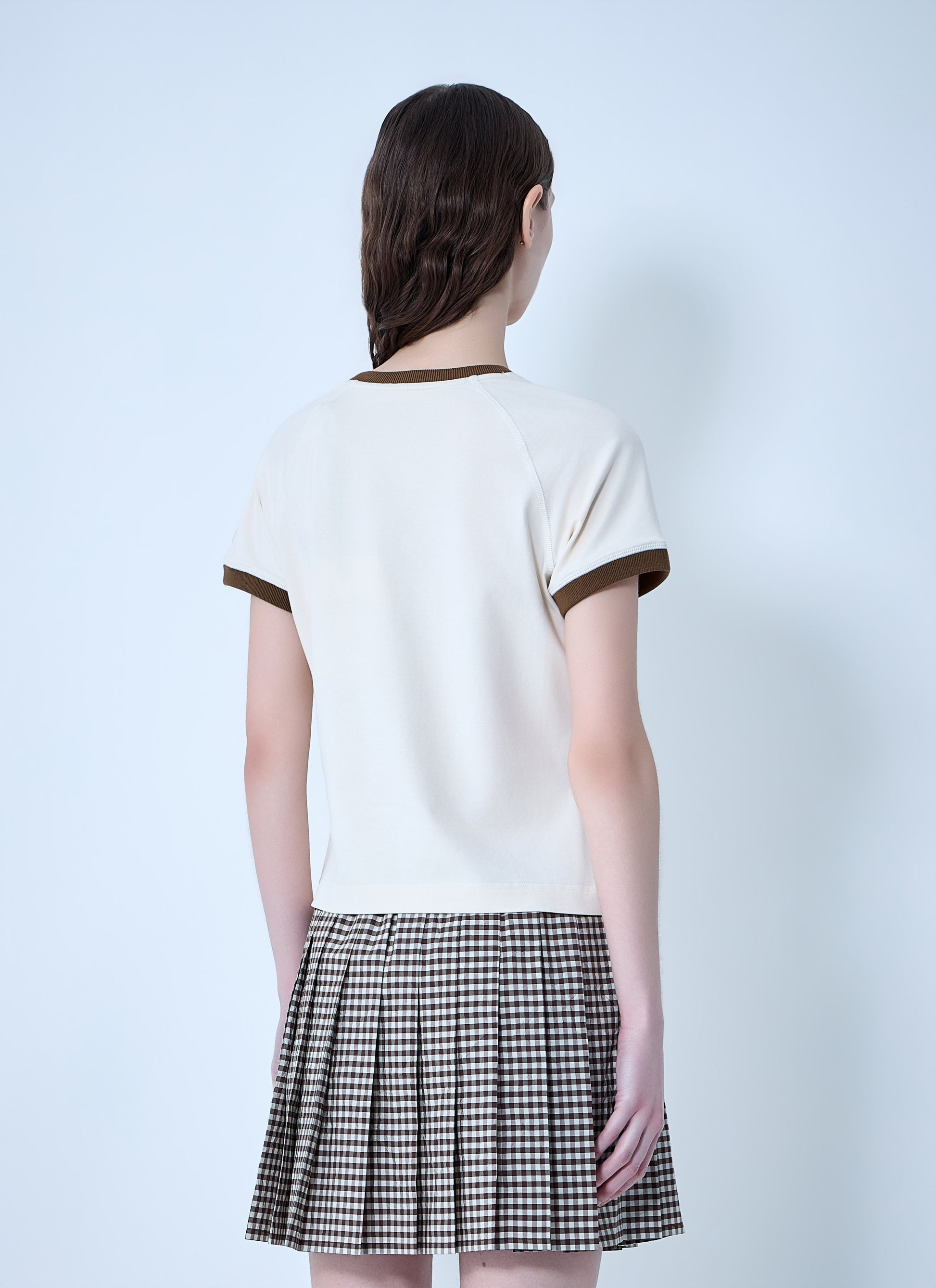 Moncler Women Ringer T-Shirt With Embroidered Detail MONCLER
