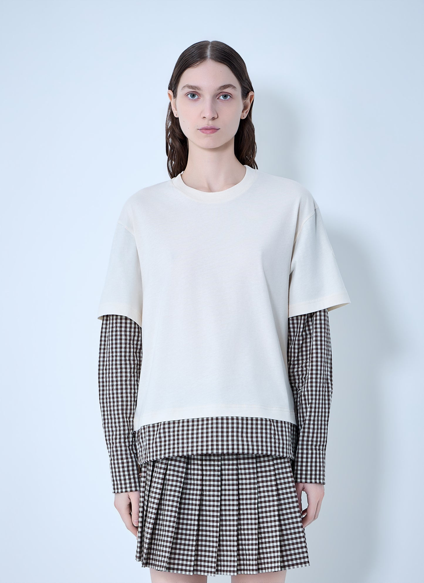Moncler Women Layered Check T-Shirt MONCLER