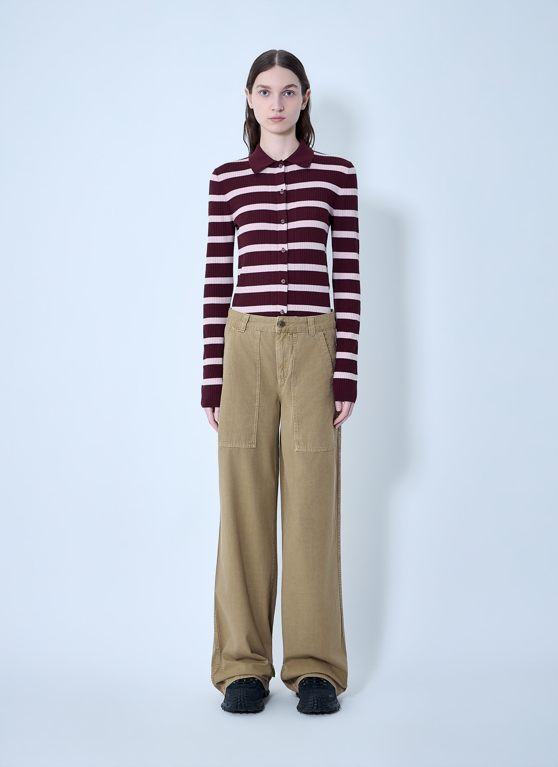 Moncler Women Ribbed Knit Striped Cardigan MONCLER