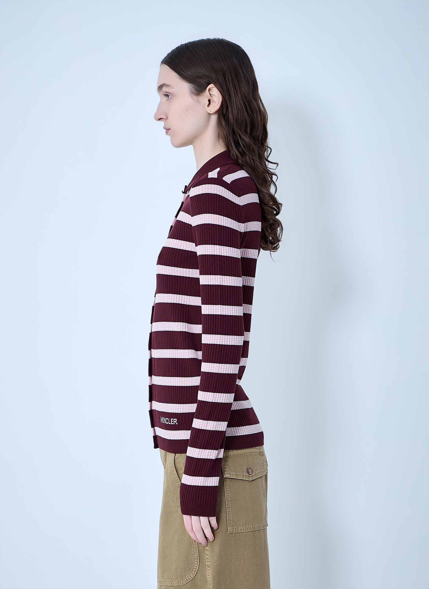 Moncler Women Ribbed Knit Striped Cardigan MONCLER