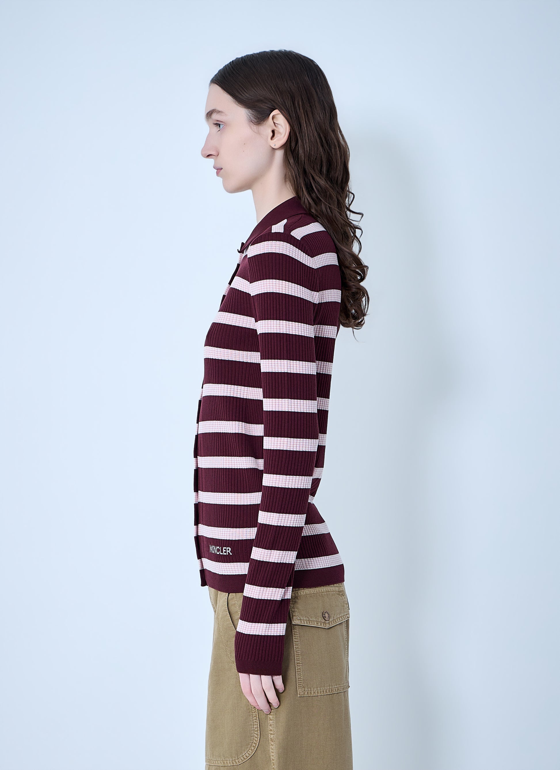 Moncler Women Ribbed Knit Striped Cardigan MONCLER