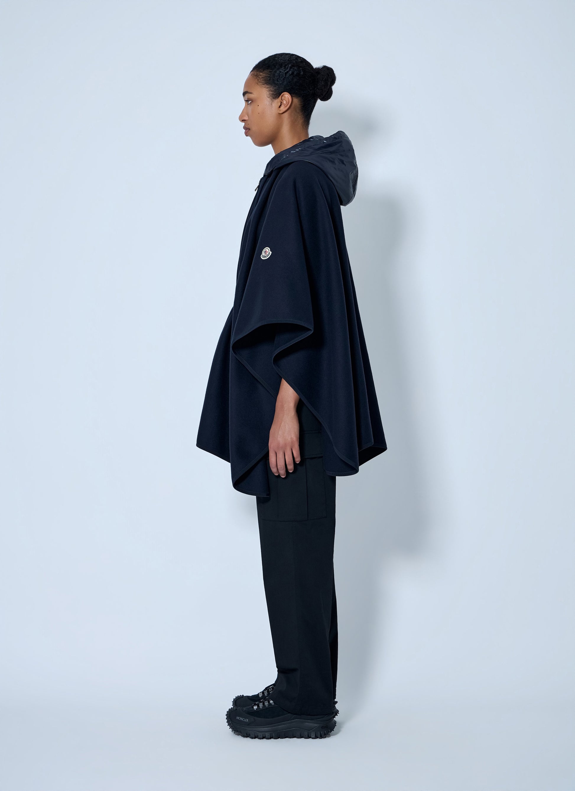 Moncler Women Hooded Cape With Belted Waist MONCLER