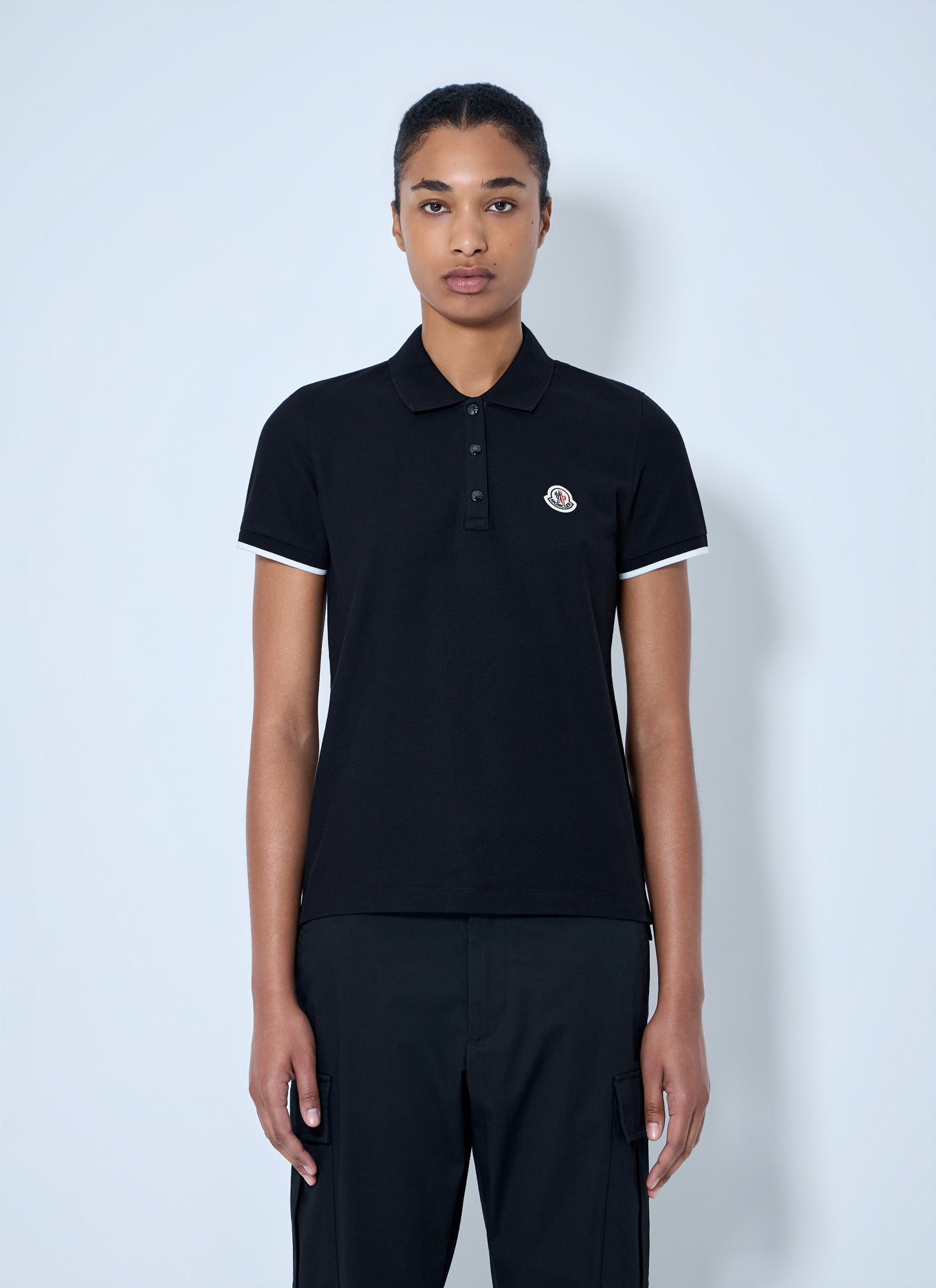 Moncler Women Piqué Polo Shirt With Logo Badge MONCLER