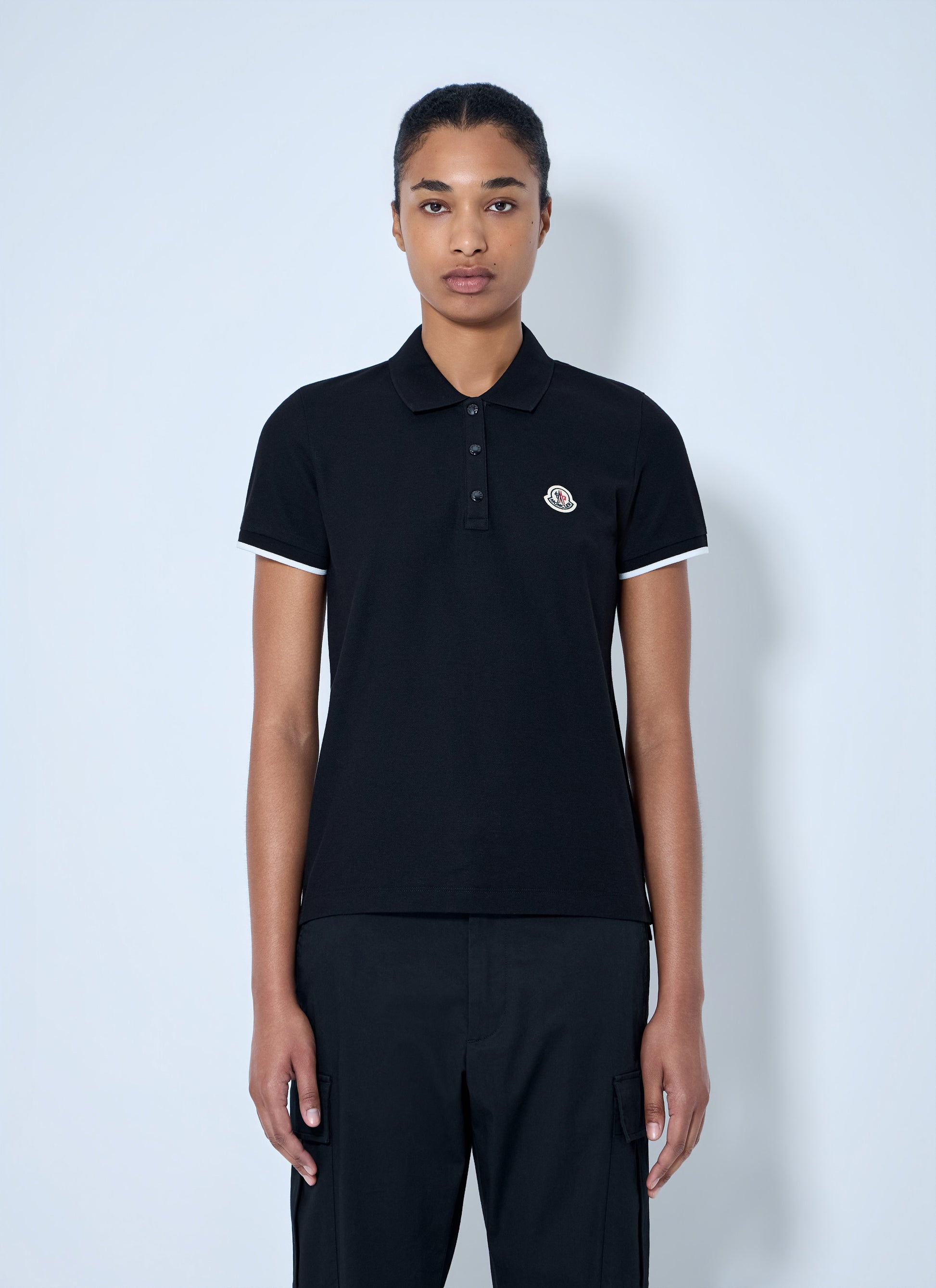 Moncler Women Piqué Polo Shirt With Logo Badge MONCLER