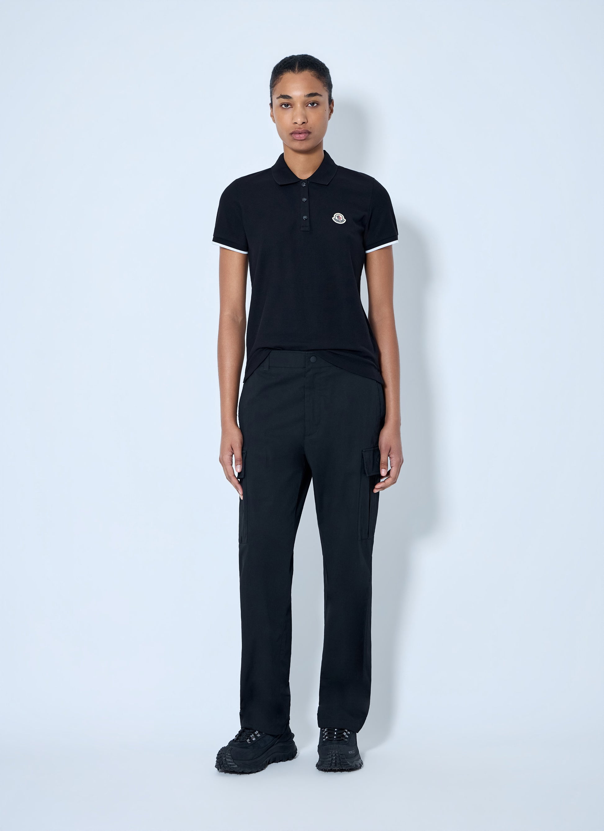 Moncler Women Piqué Polo Shirt With Logo Badge MONCLER