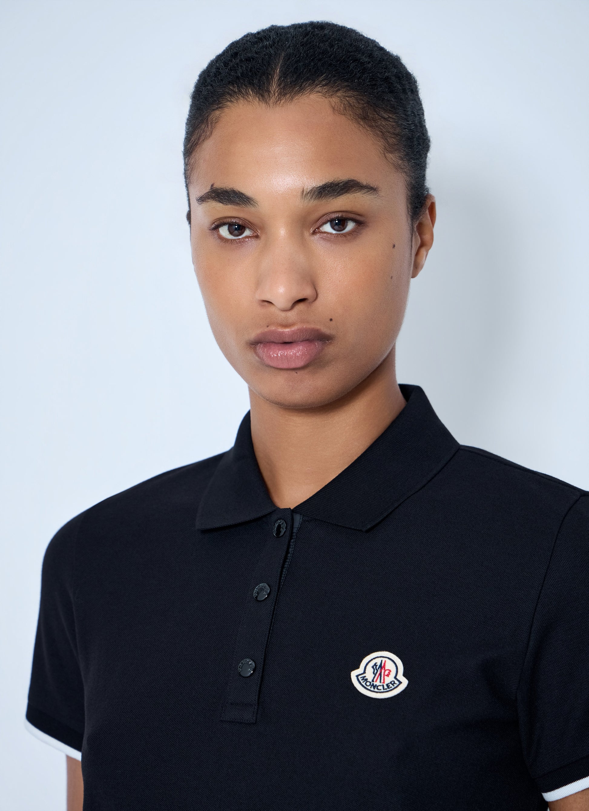 Moncler Women Piqué Polo Shirt With Logo Badge MONCLER