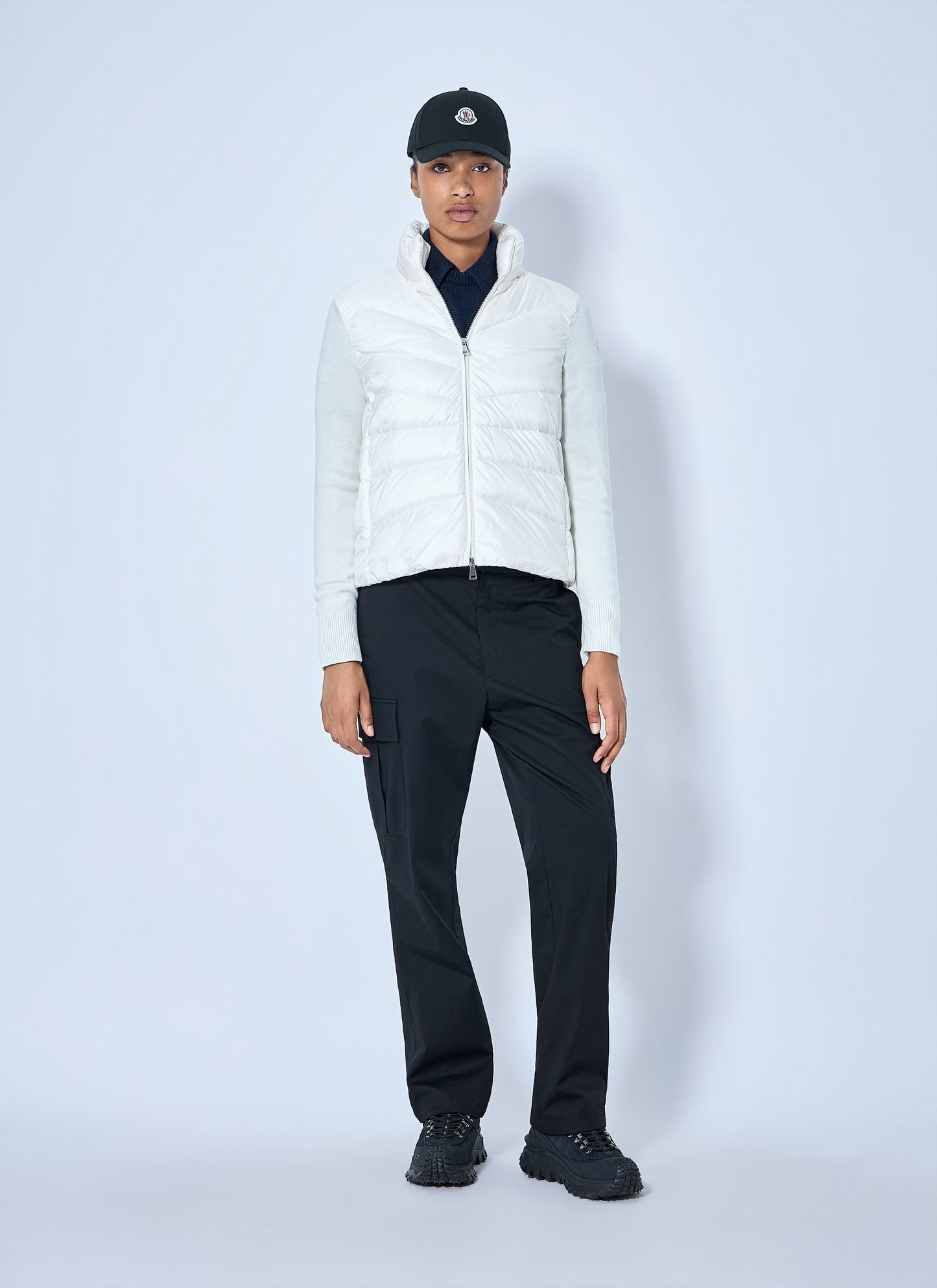 Moncler Women Quilted Puffer Jacket With Knit Sleeves MONCLER
