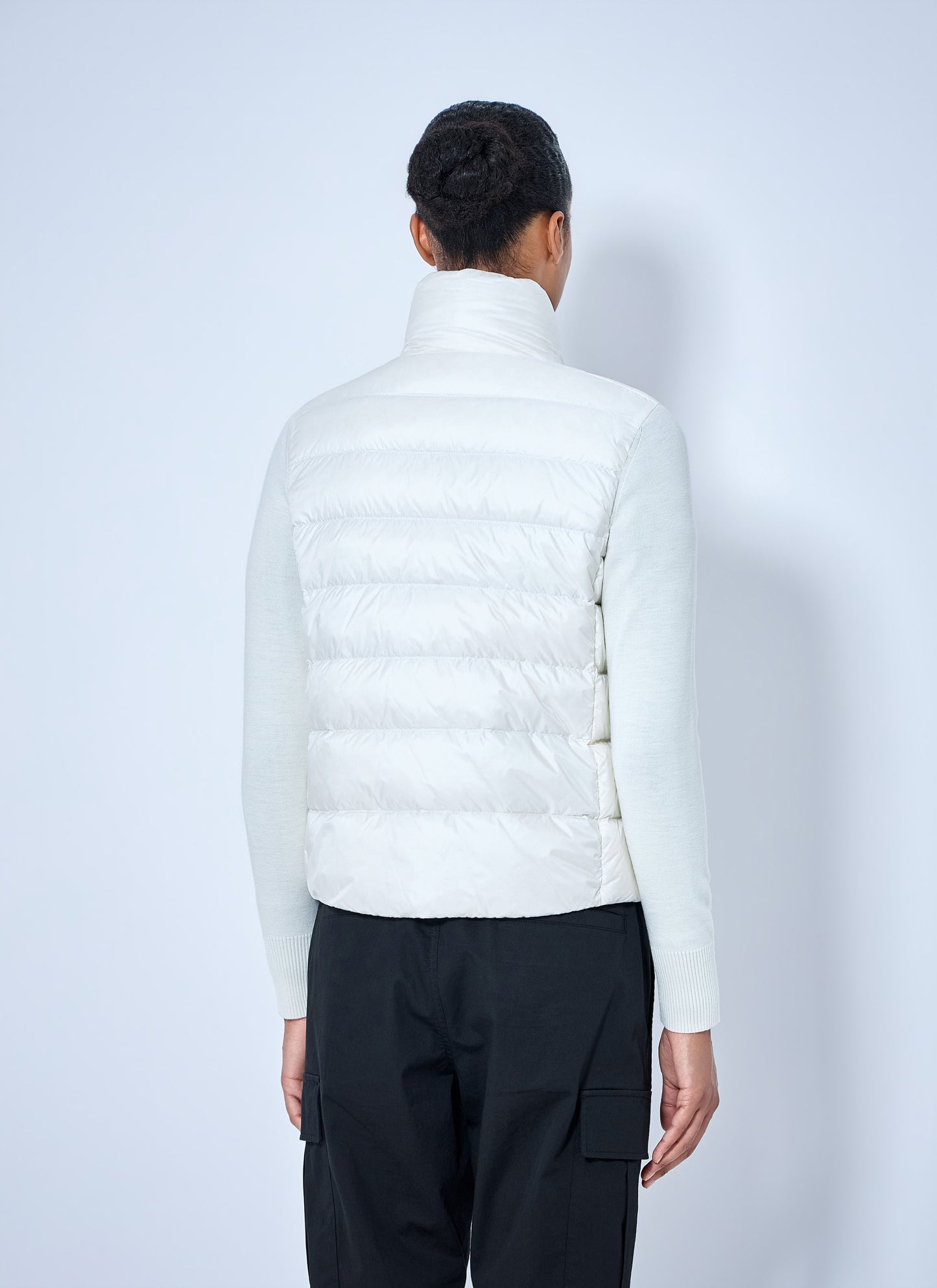 Moncler Women Quilted Puffer Jacket With Knit Sleeves MONCLER