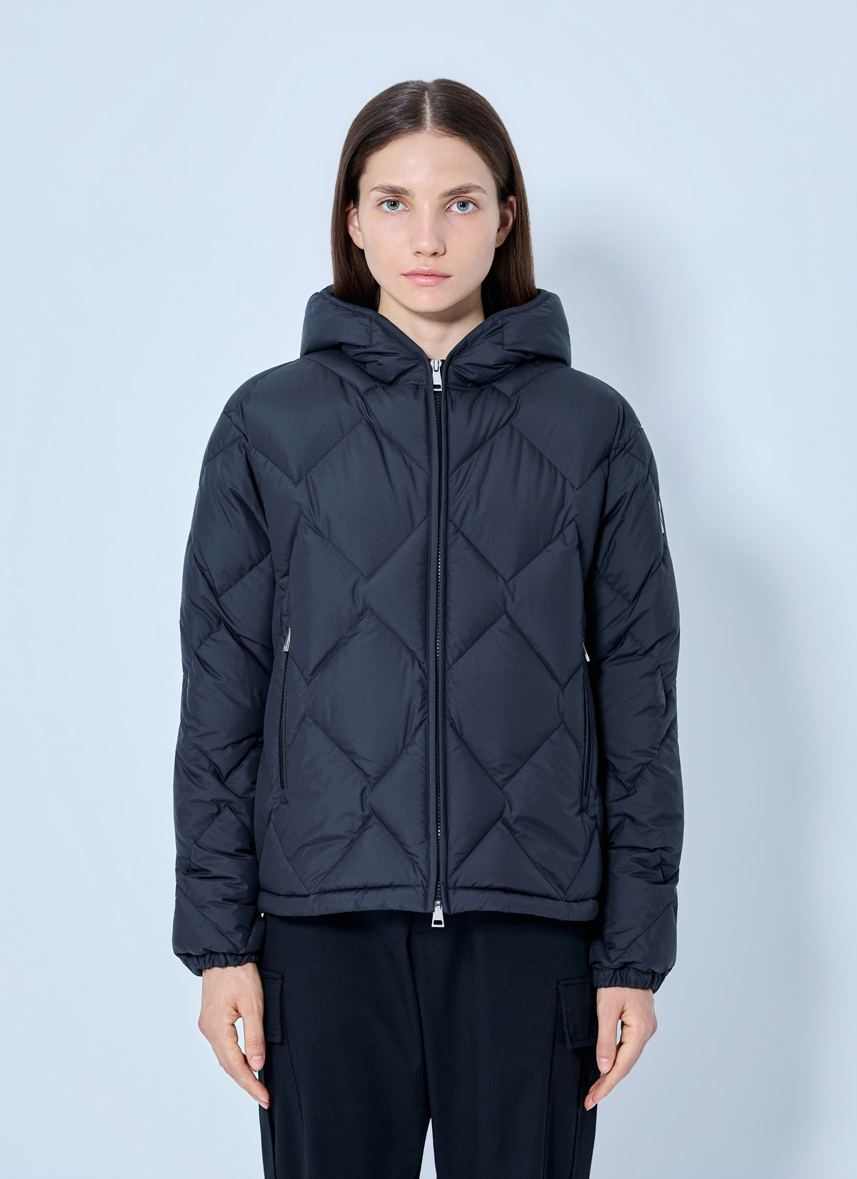 Moncler Women Arvouin Hooded Diamond-Quilted Short Down Jacket MONCLER