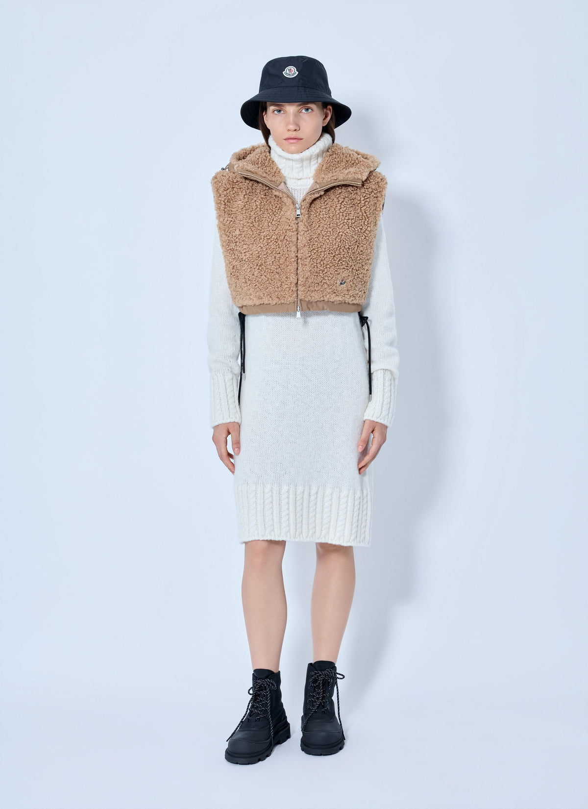 Moncler Women Sherpa Hooded Overlay MONCLER