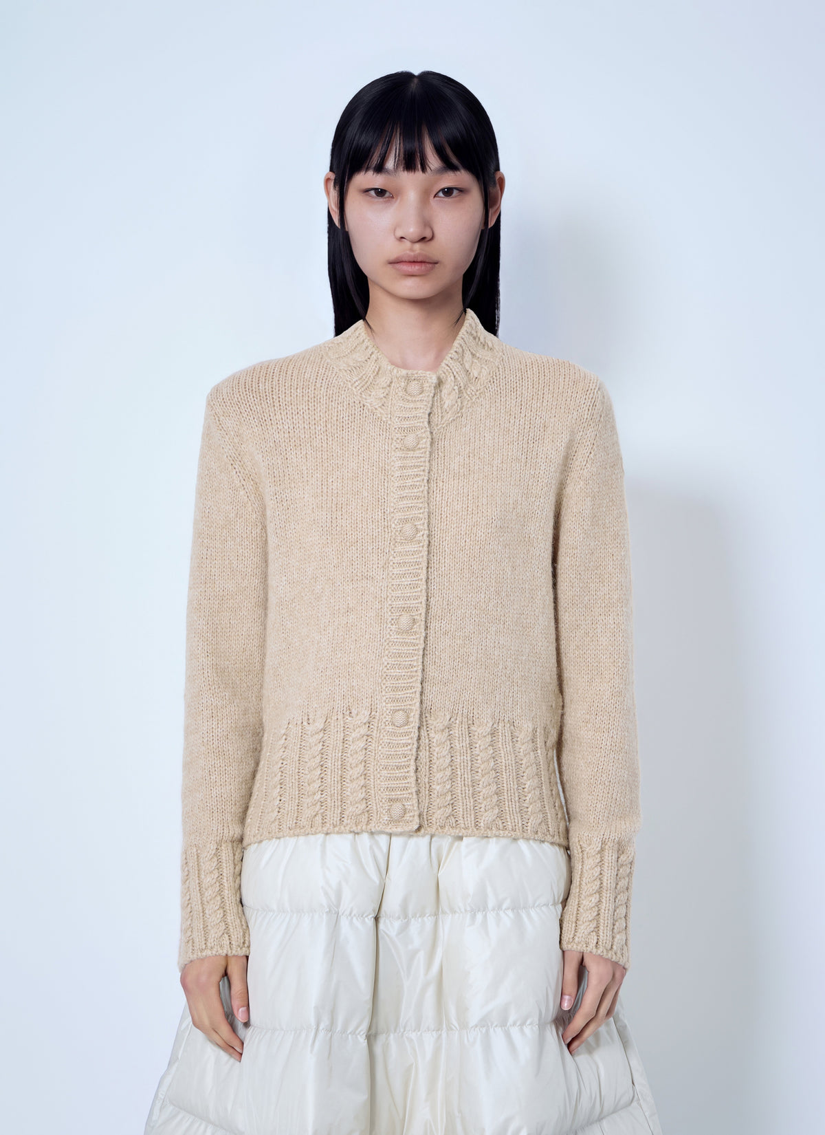 Moncler Women Ribbed Cardigan In Wool Blend MONCLER