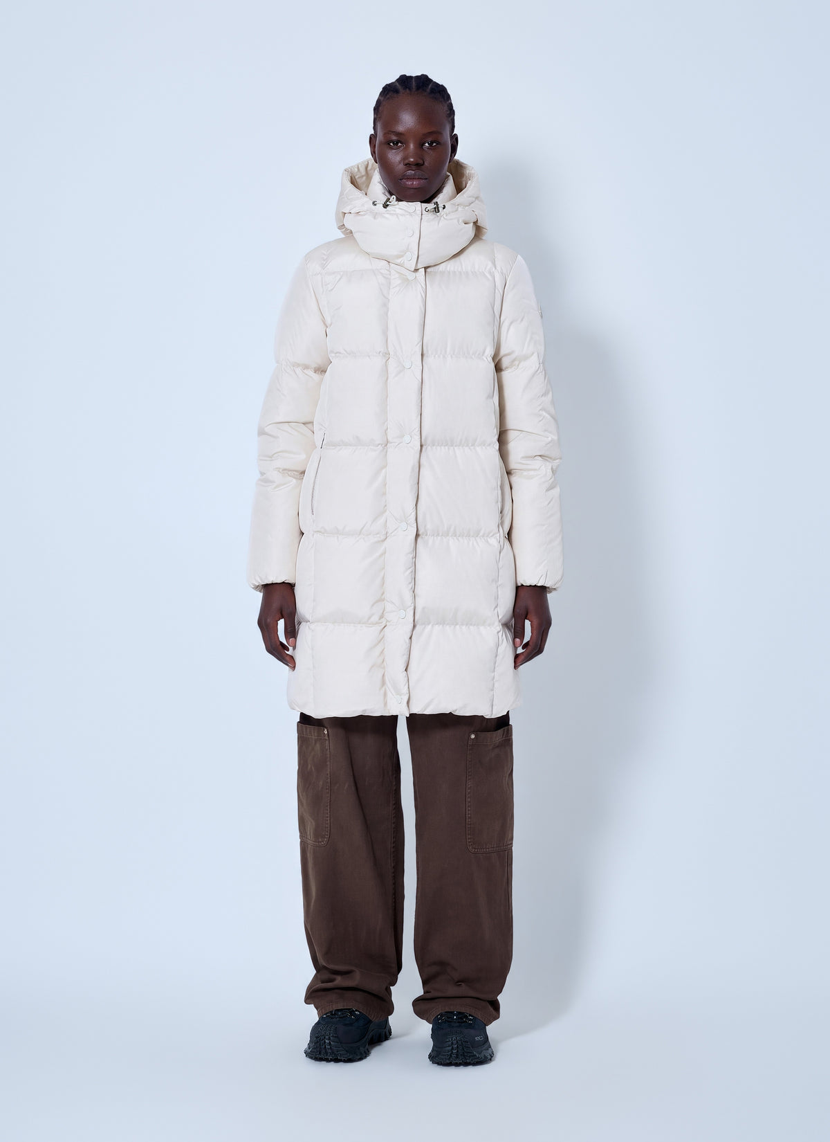 Moncler Women Litte Square-Quilted Hooded Long Down Jacket MONCLER