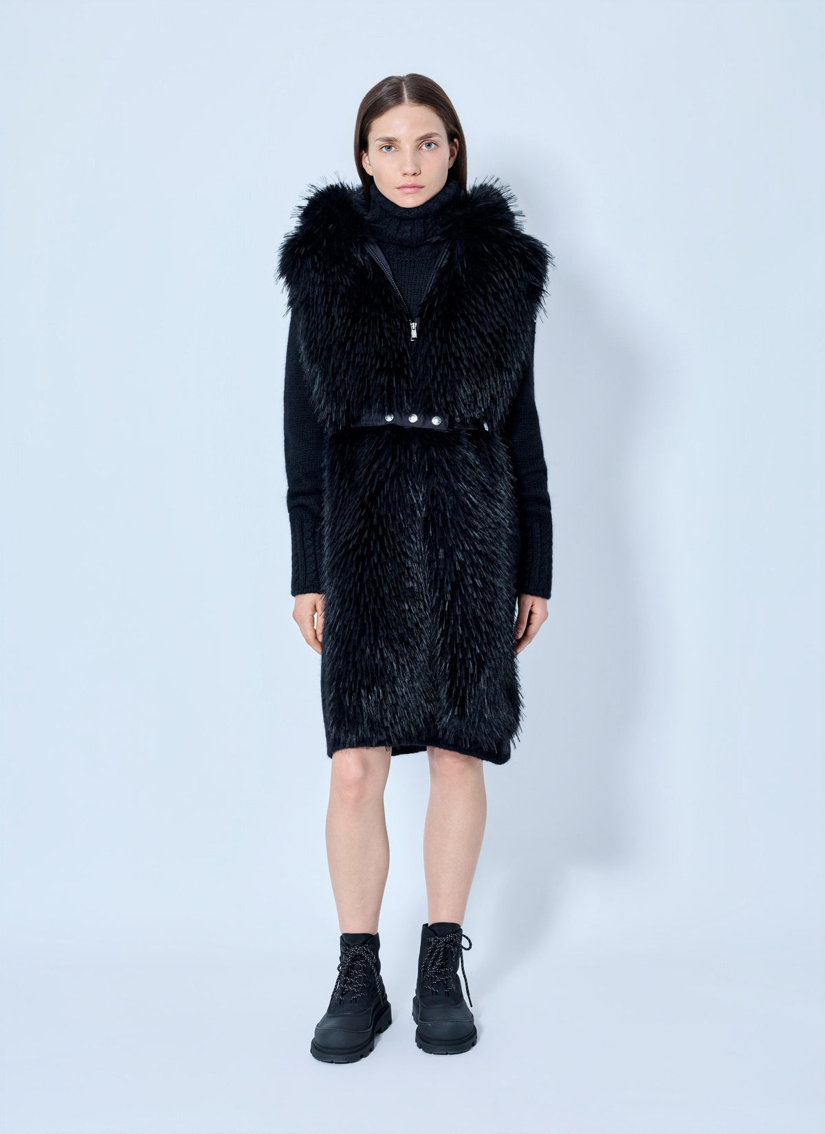 Moncler Women Textured Wool-Blend Coat MONCLER