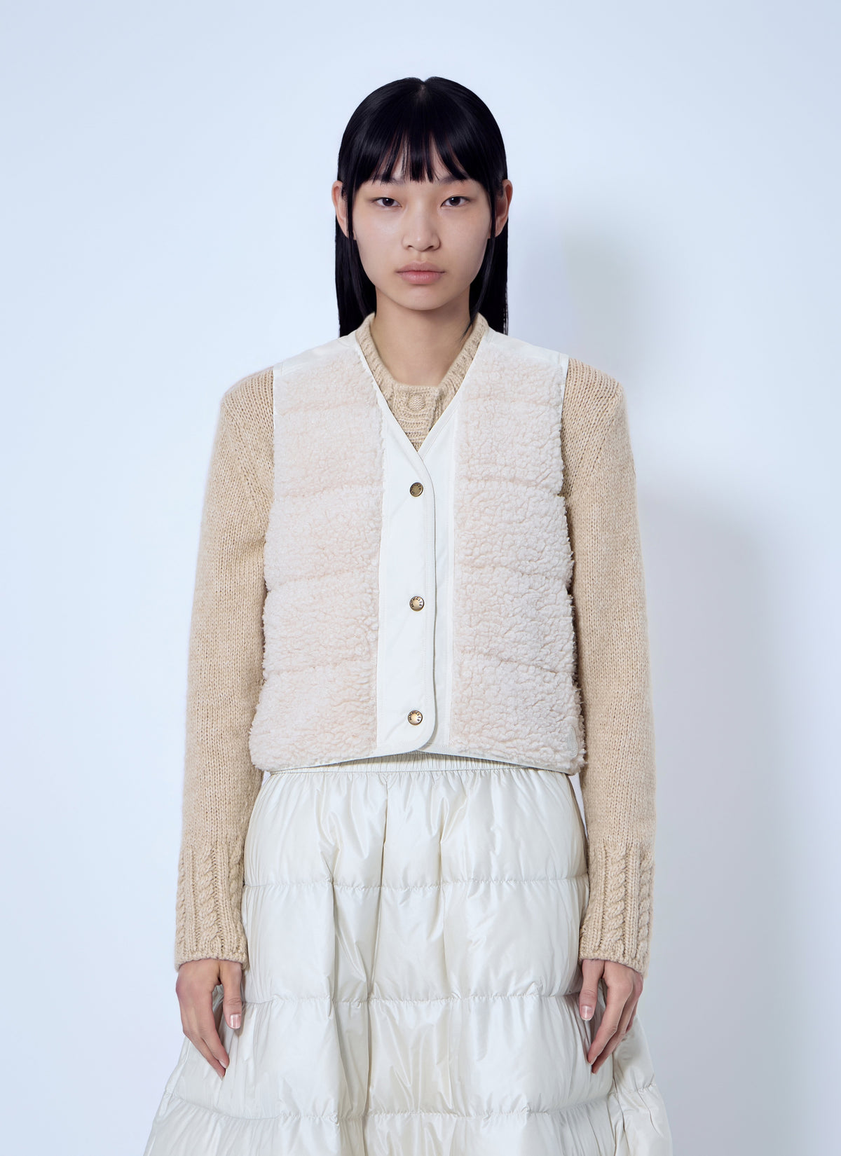 Moncler Women Fluffy Teddy Padded Gilet MONCLER