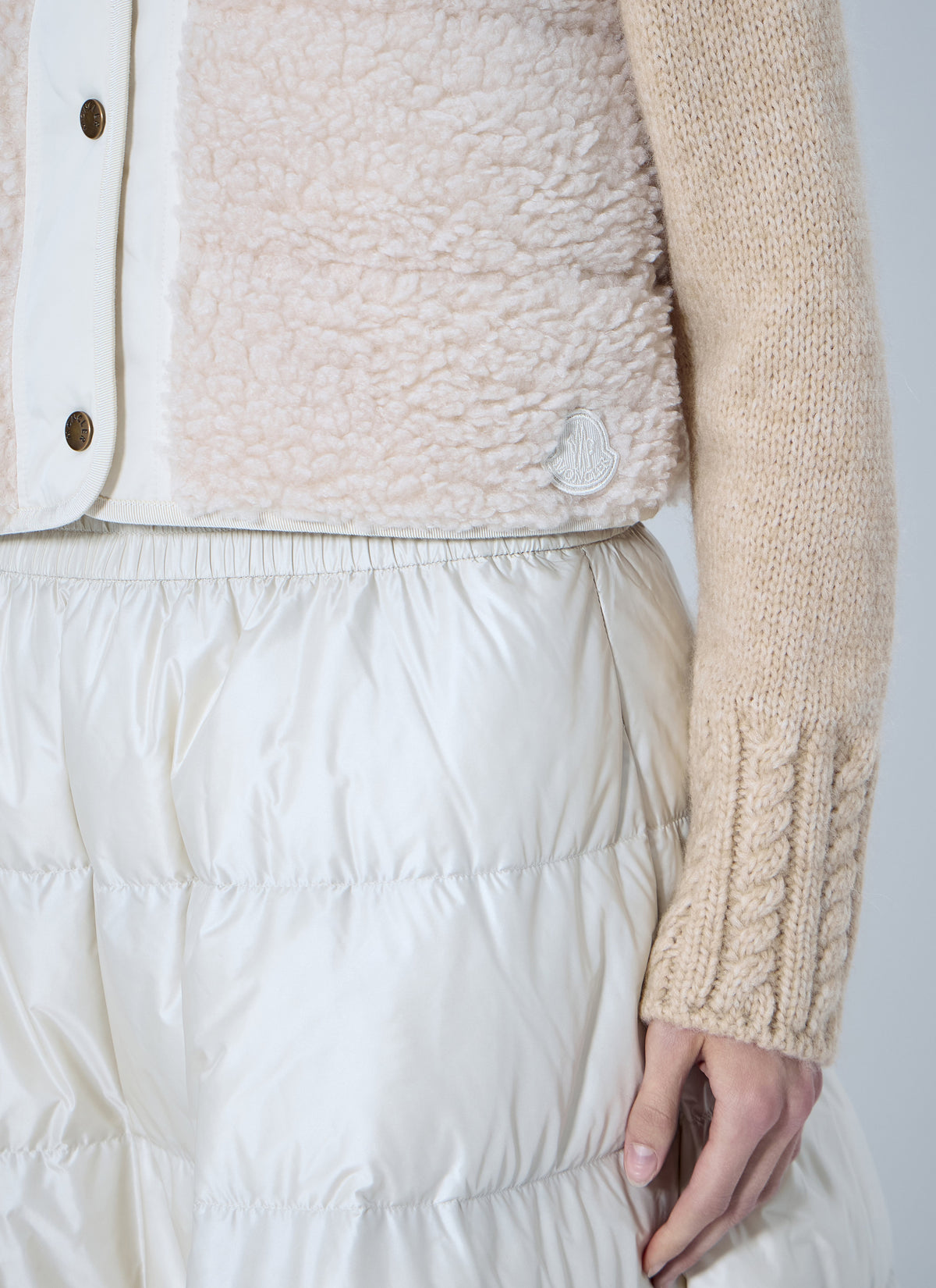 Moncler Women Fluffy Teddy Padded Gilet MONCLER