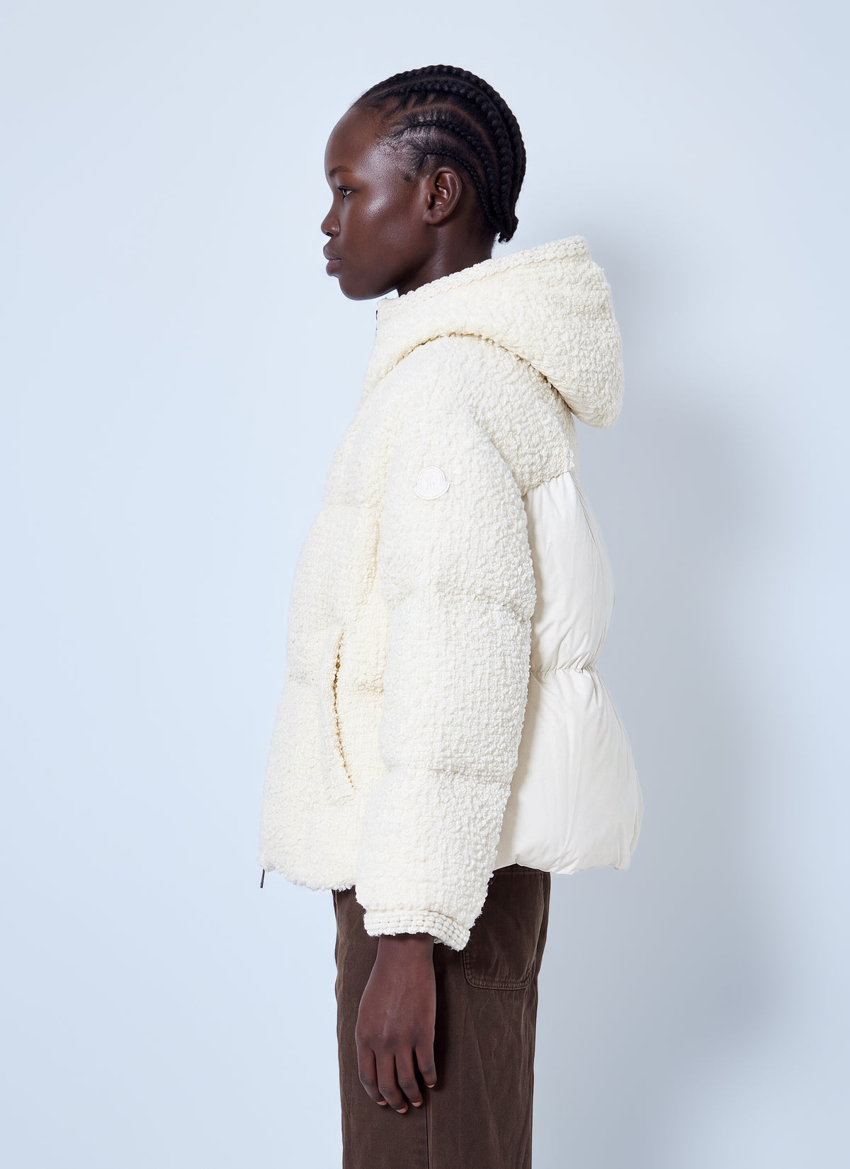 Moncler Women Cristallin Hooded Wool Blend Short Down Jacket MONCLER