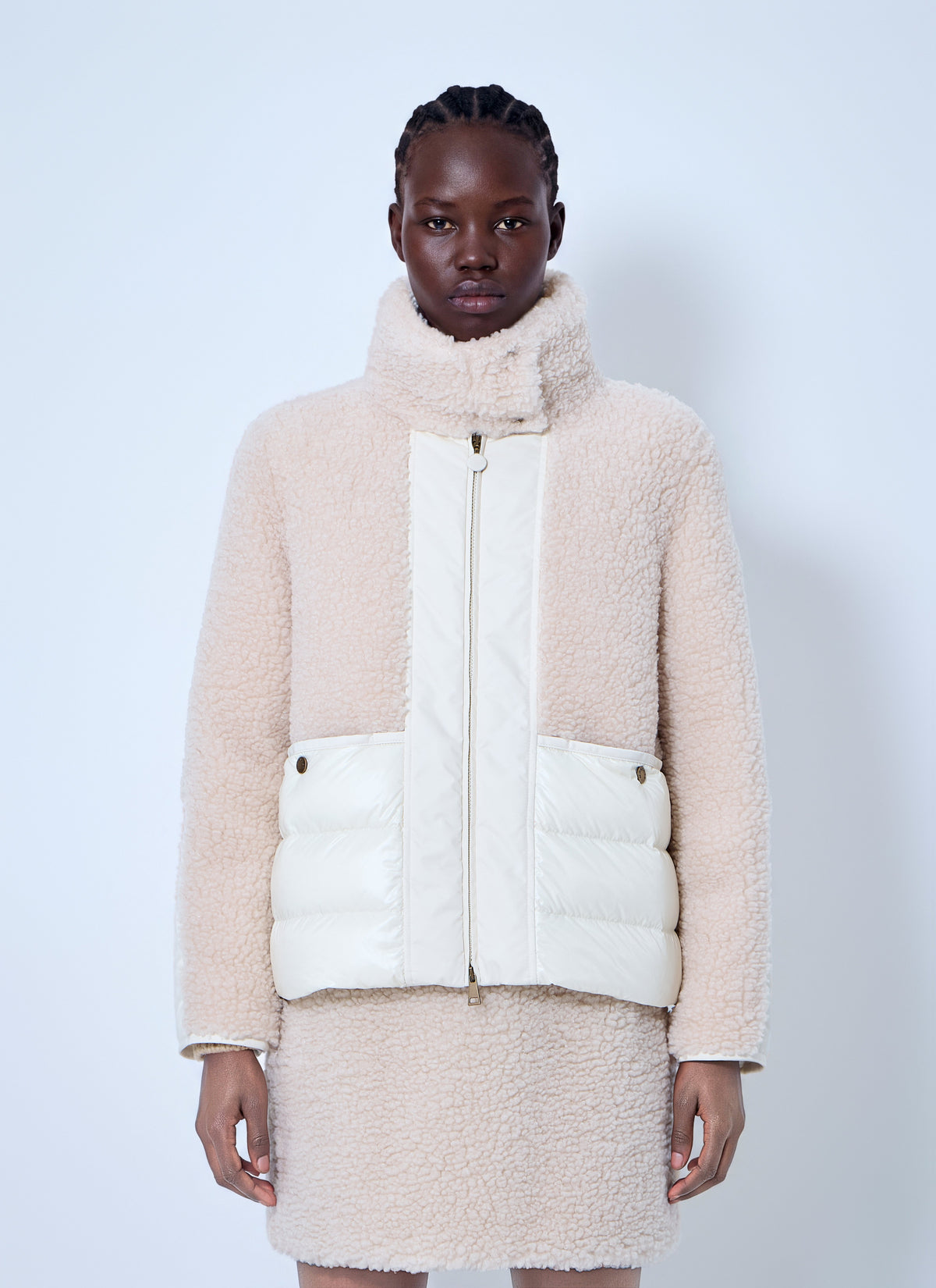 Moncler Women Glorieux Hooded Teddy Short Down Jacket MONCLER