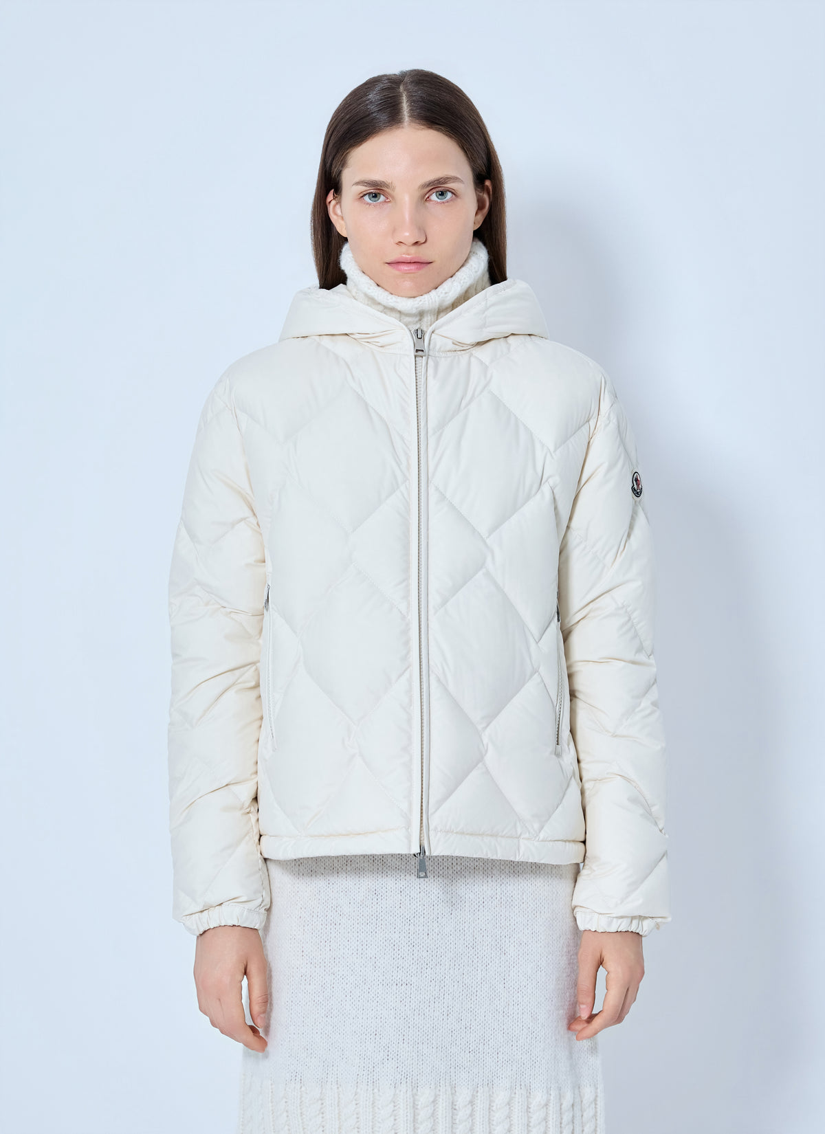 Moncler Women Arvouin Hooded Diamond-Quilted Short Down Jacket MONCLER