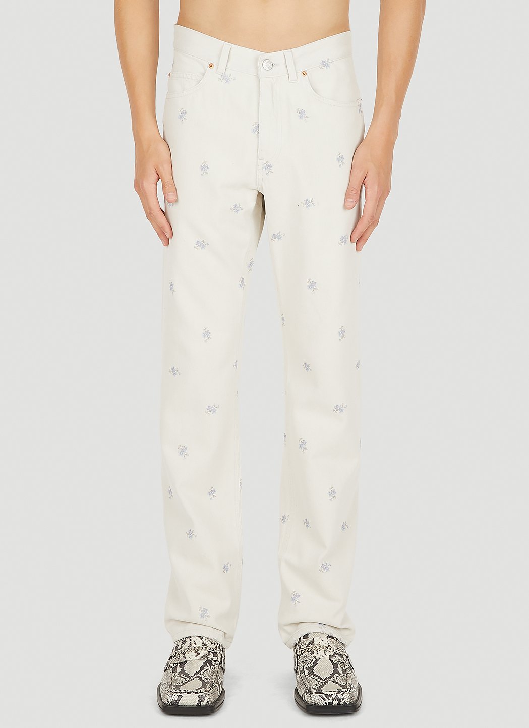 Martine Rose Men Relaxed Floral Print Jeans MARTINE ROSE