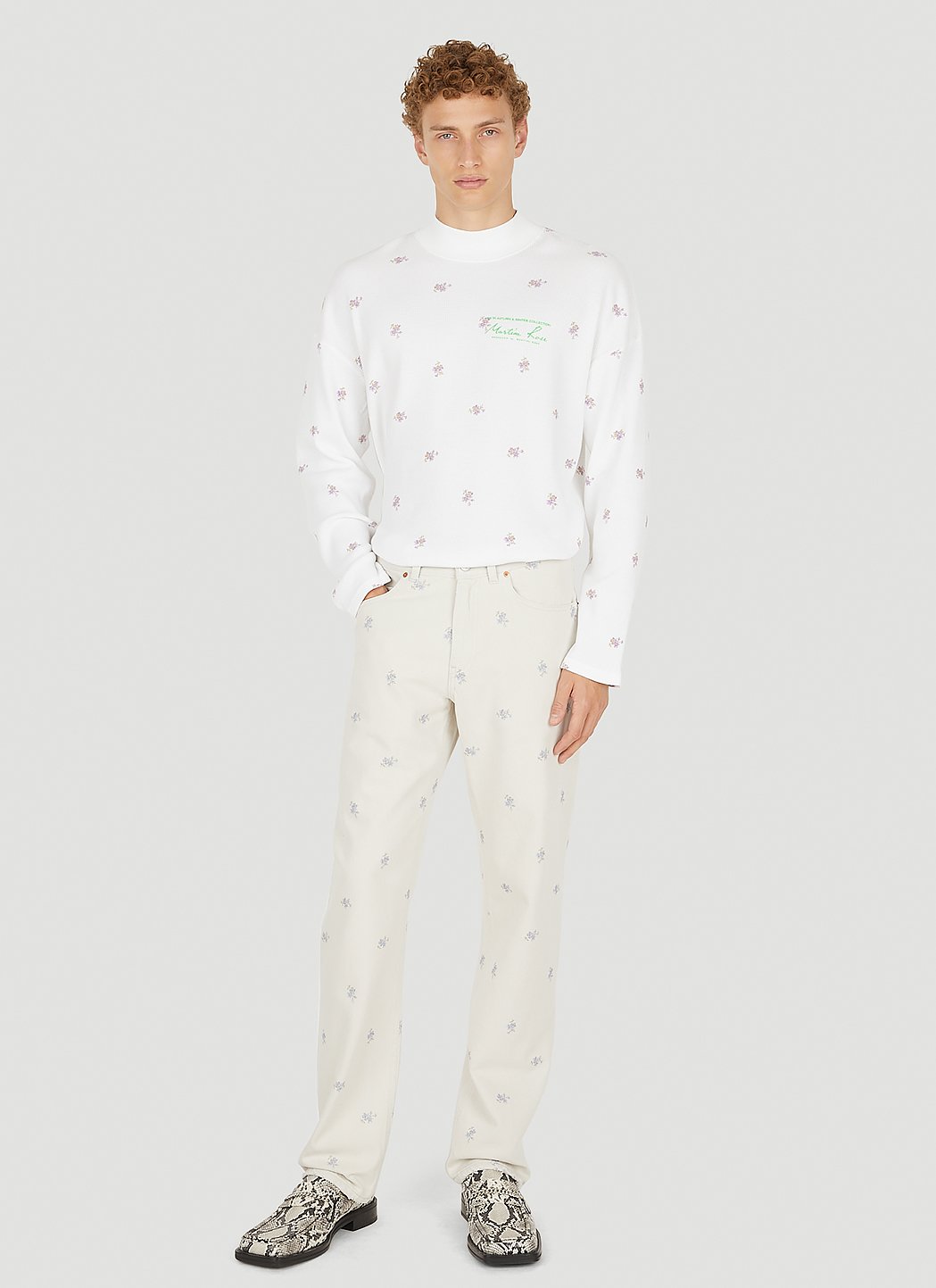 Martine Rose Men Relaxed Floral Print Jeans MARTINE ROSE