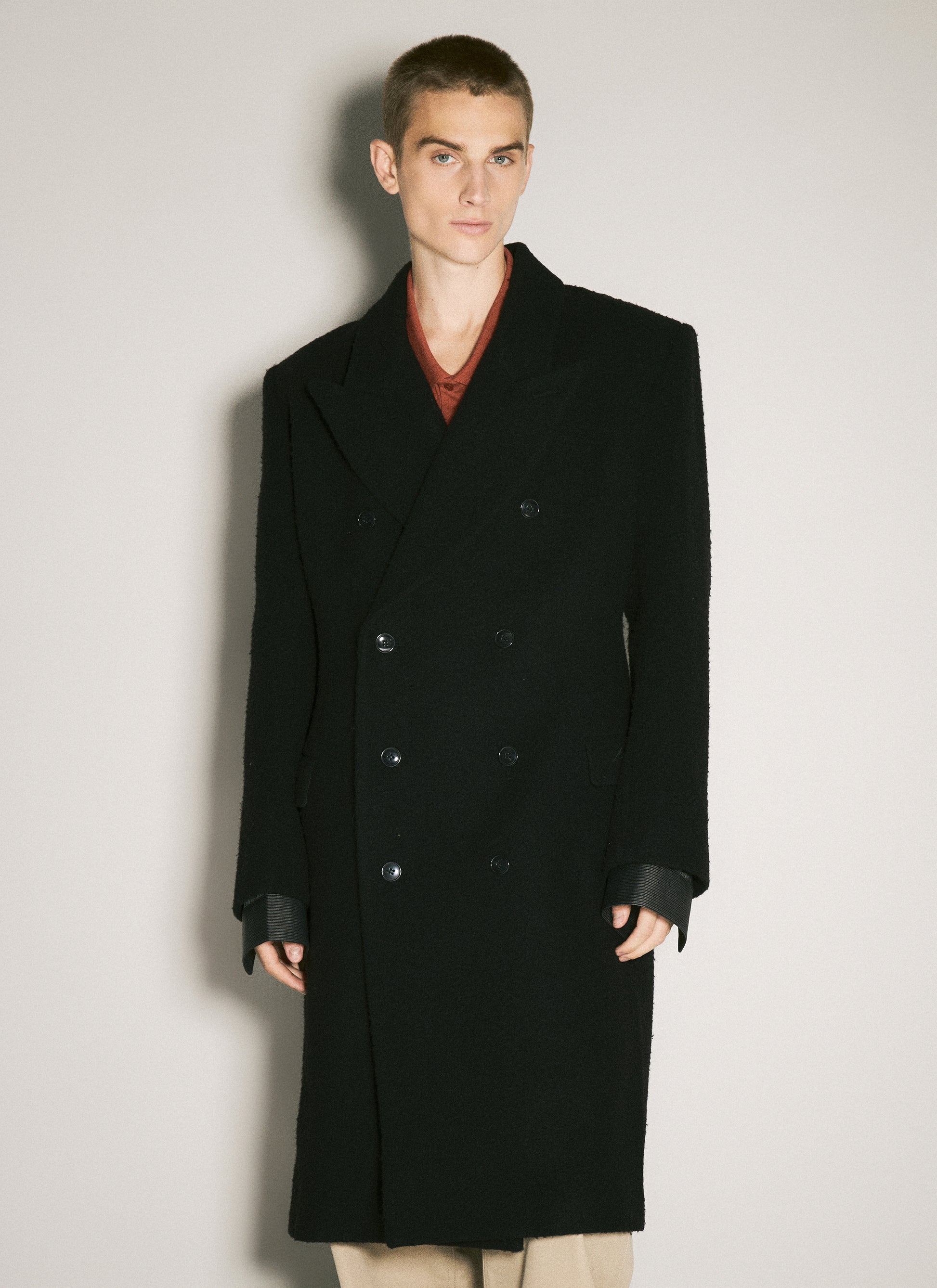 Martine Rose Men Double-Breasted Shirt Overcoat MARTINE ROSE