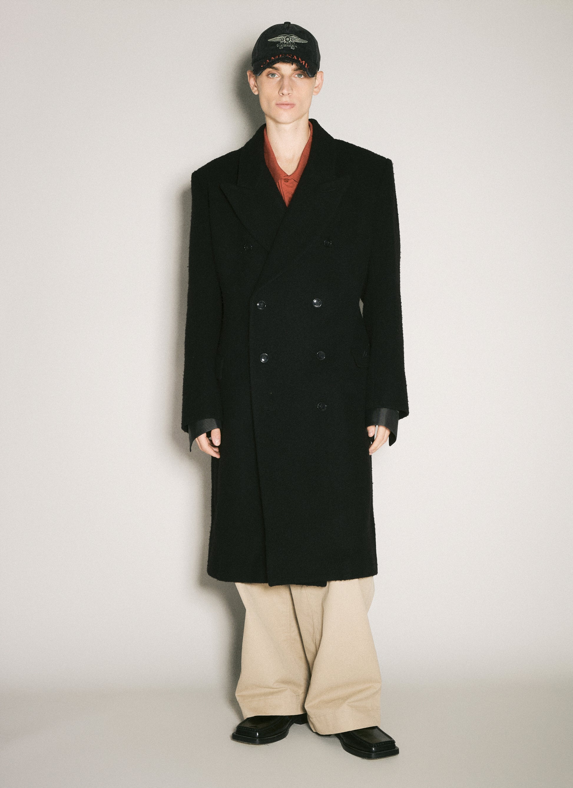 Martine Rose Men Double-Breasted Shirt Overcoat MARTINE ROSE
