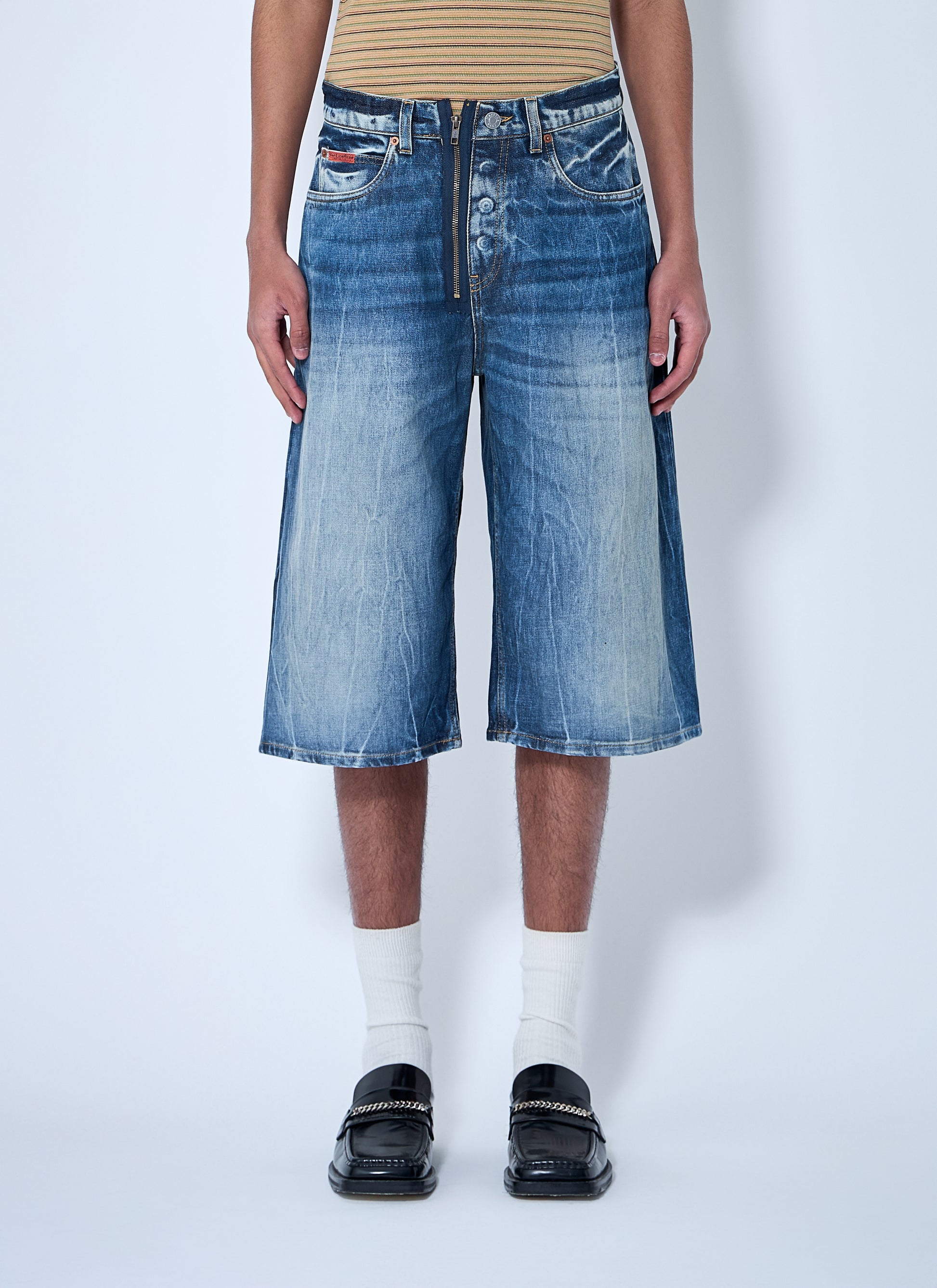 Martine Rose Men Zip-Up Jean Shorts MARTINE ROSE