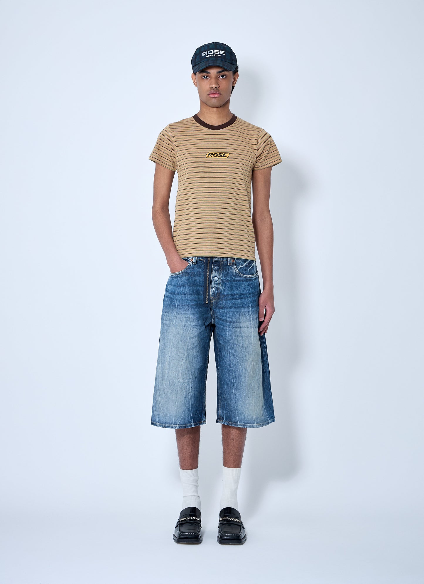 Martine Rose Men Zip-Up Jean Shorts MARTINE ROSE