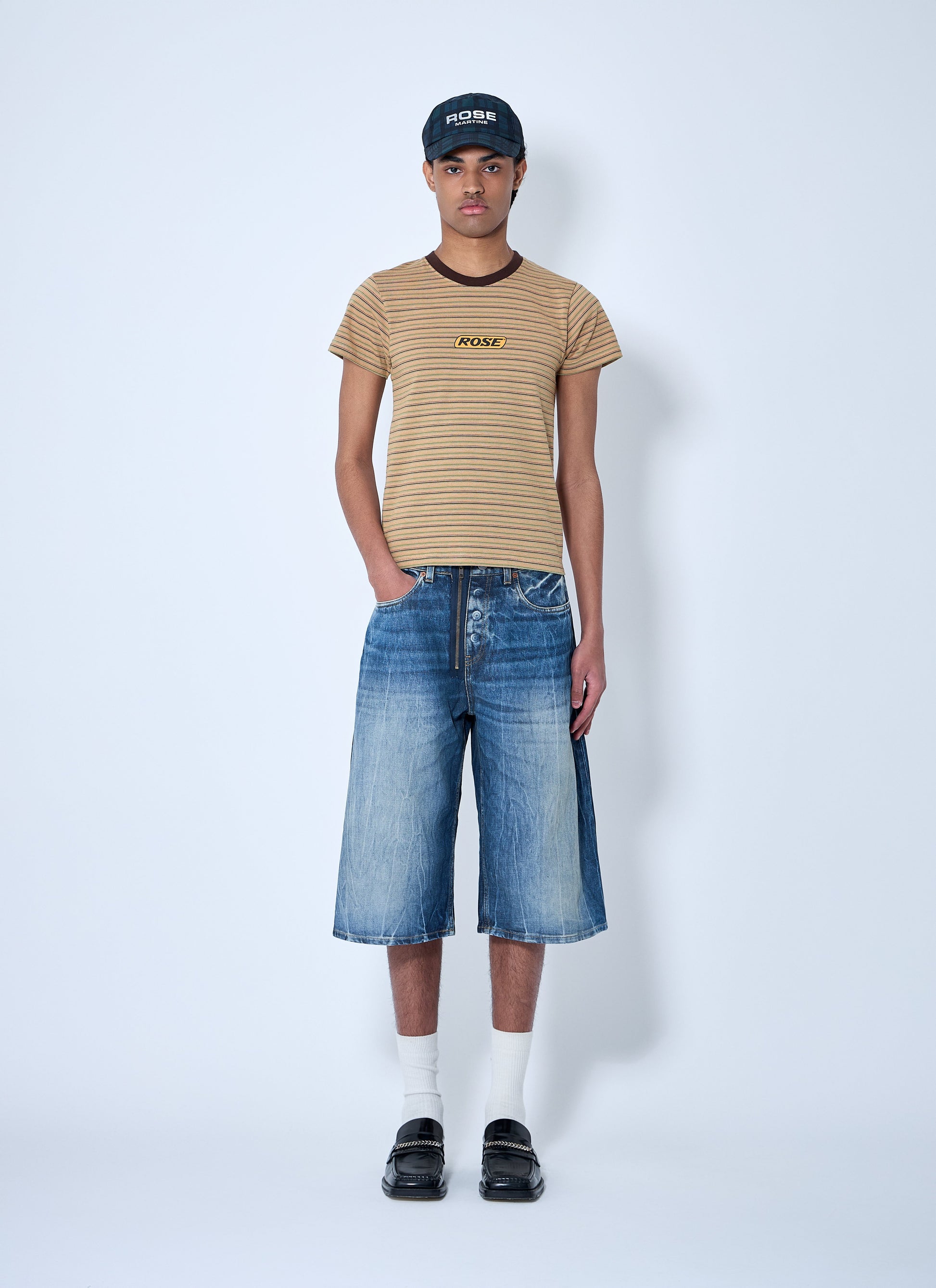 Martine Rose Men Zip-Up Jean Shorts MARTINE ROSE