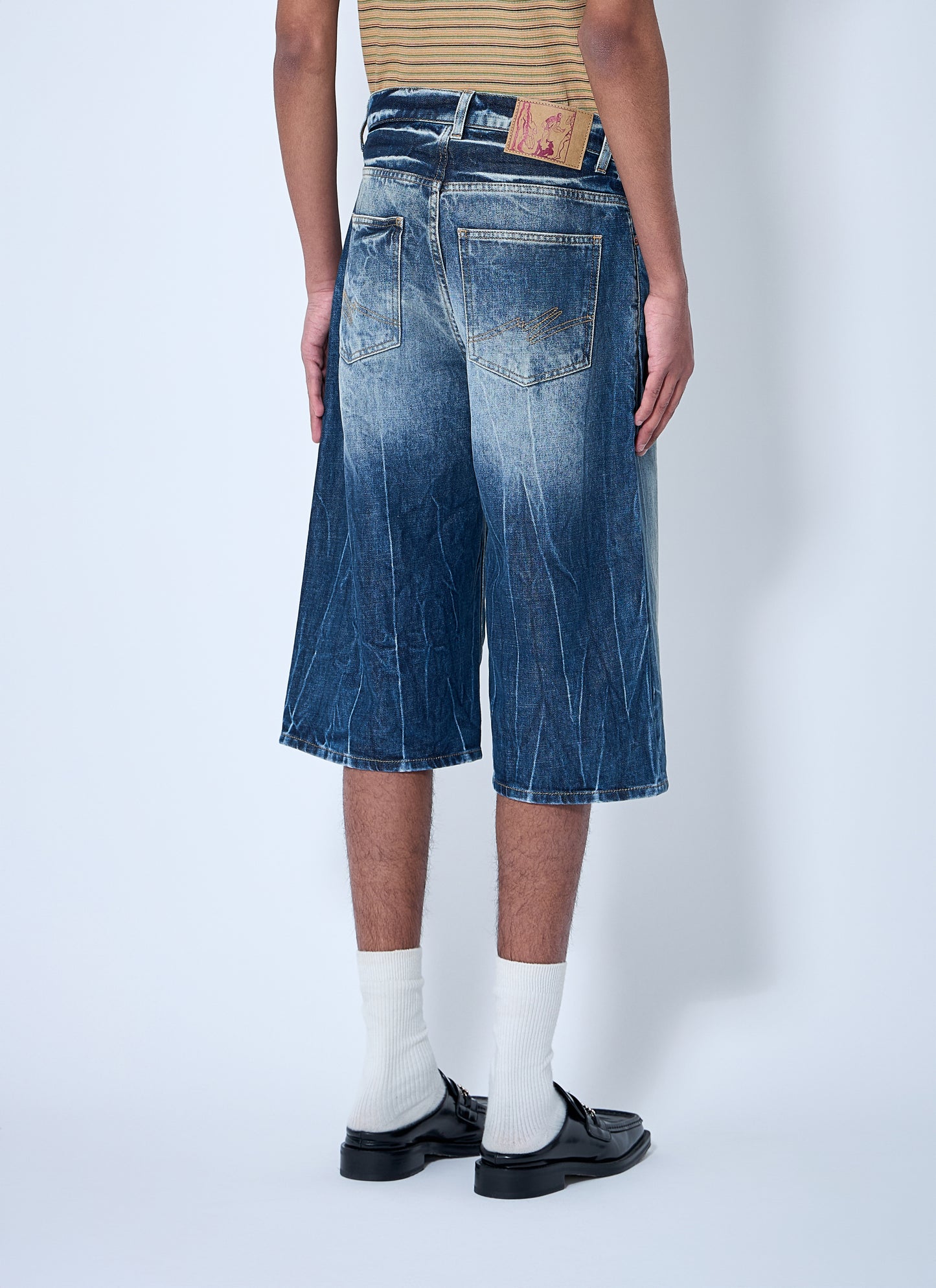 Martine Rose Men Zip-Up Jean Shorts MARTINE ROSE