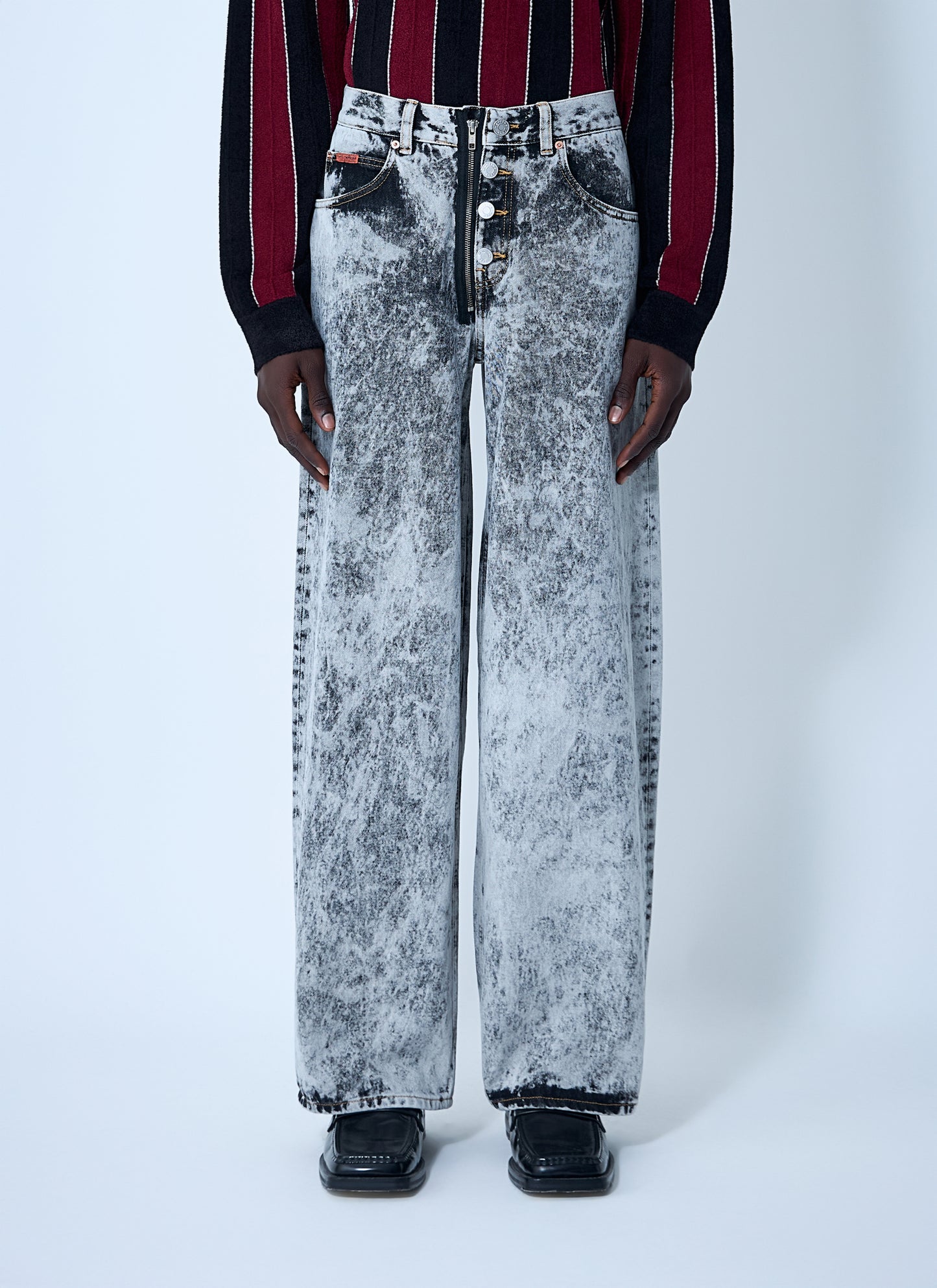 Martine Rose Men Coated Denim Jeans MARTINE ROSE
