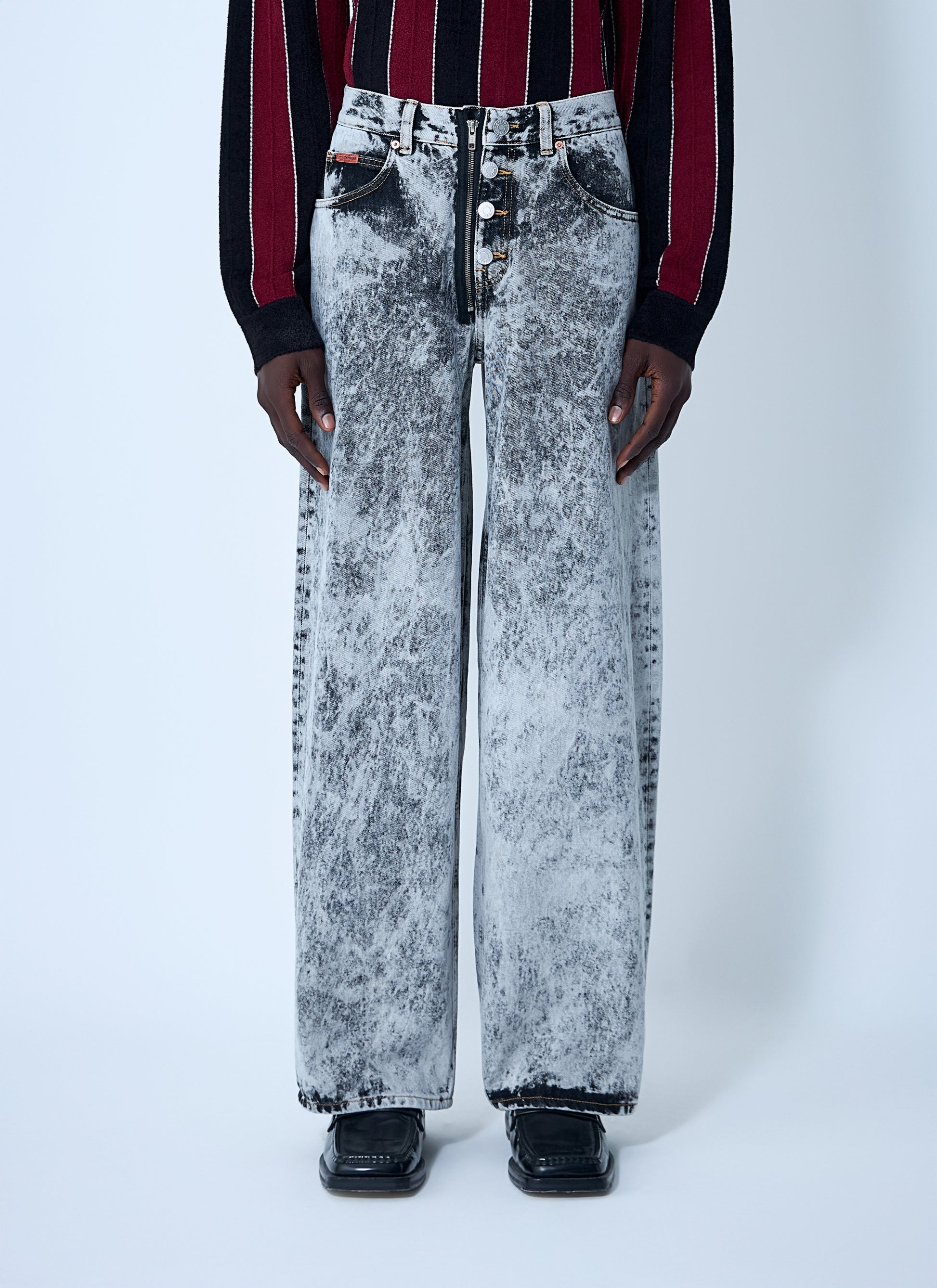 Martine Rose Men Coated Denim Jeans MARTINE ROSE