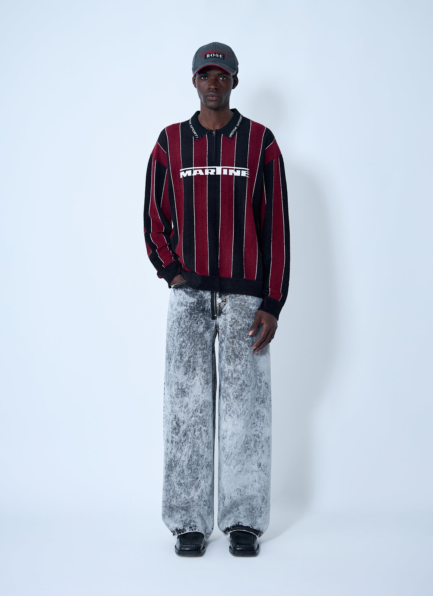Martine Rose Men Coated Denim Jeans MARTINE ROSE