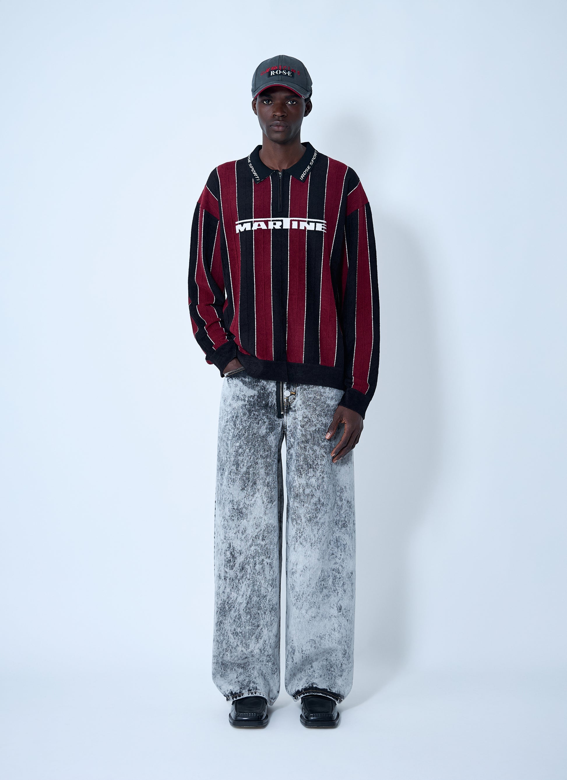 Martine Rose Men Coated Denim Jeans MARTINE ROSE