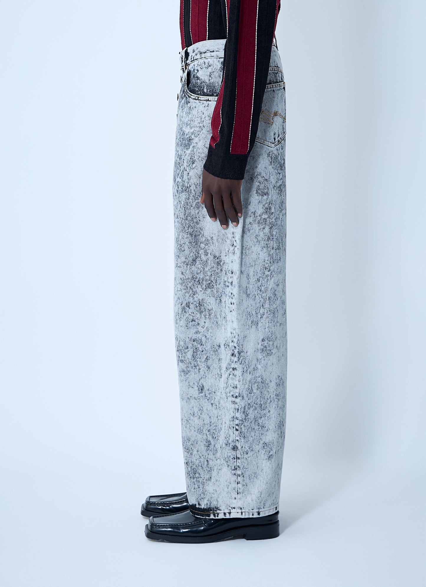 Martine Rose Men Coated Denim Jeans MARTINE ROSE